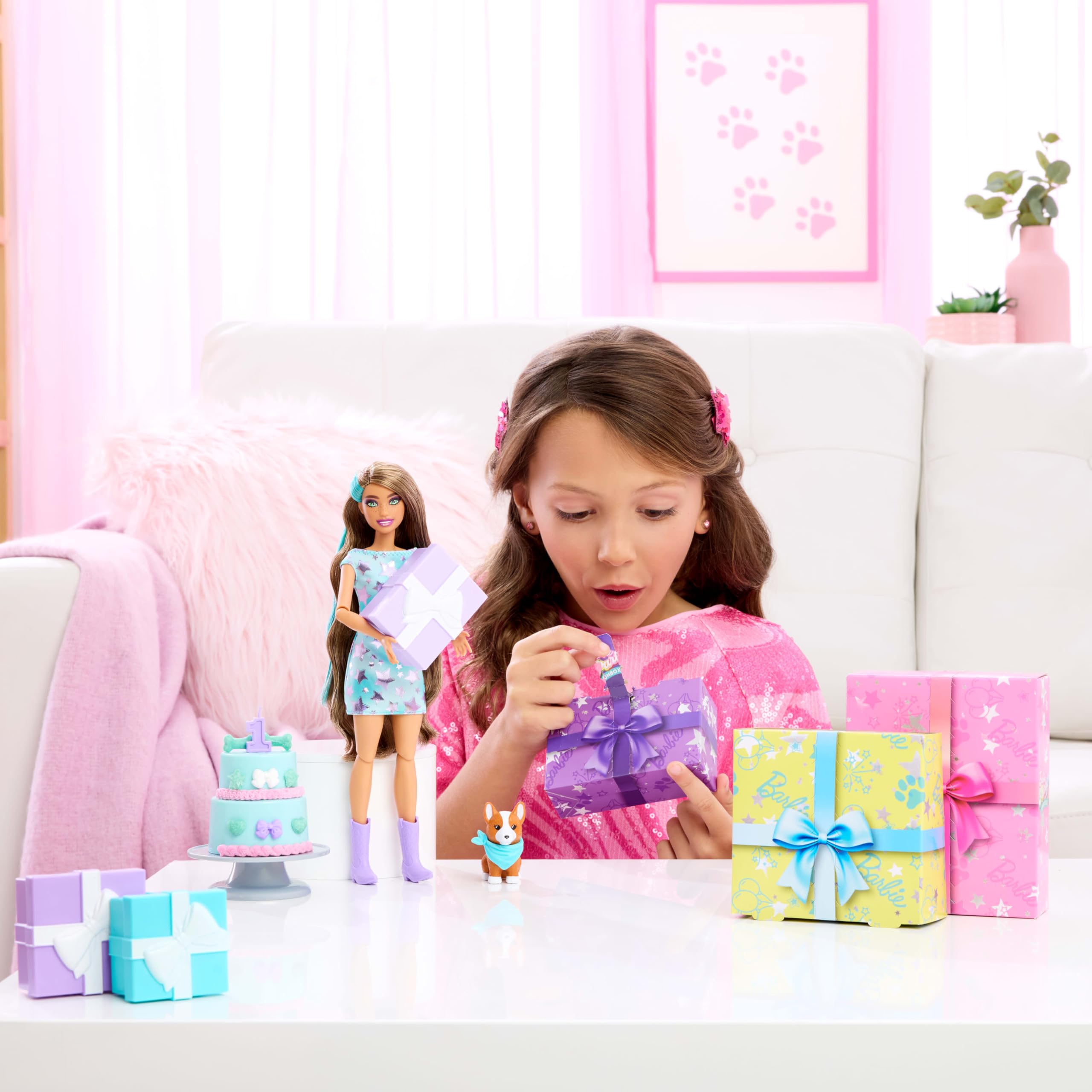 Barbie Party Unboxed Doll & Accessories Pet Birthday Series Party Stars Set