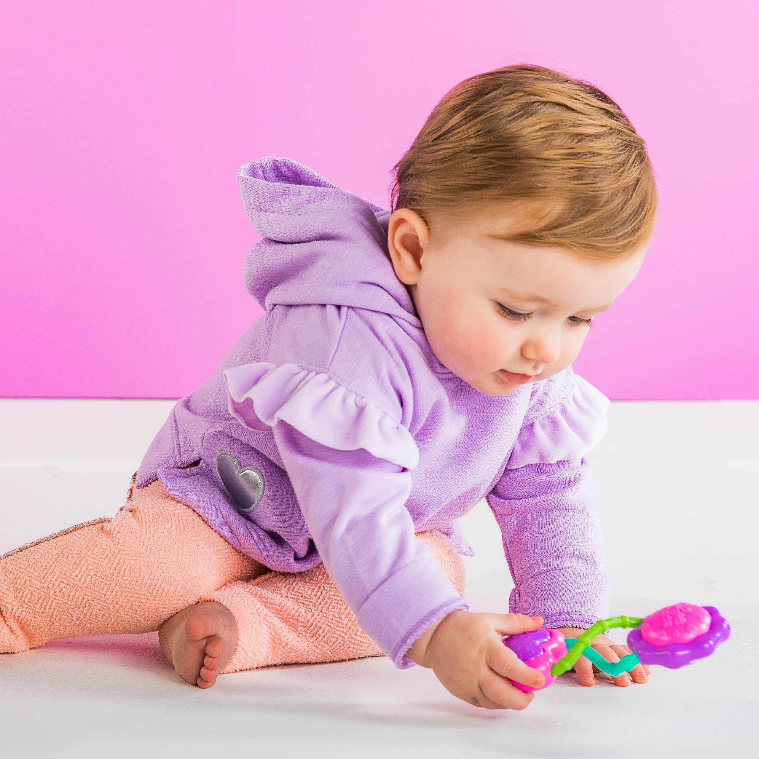 Bright Starts Rattle & Shake BPA-Free Baby Barbell Toy - Plush Handle with Mirrored Rattle, 3 Months+ 2