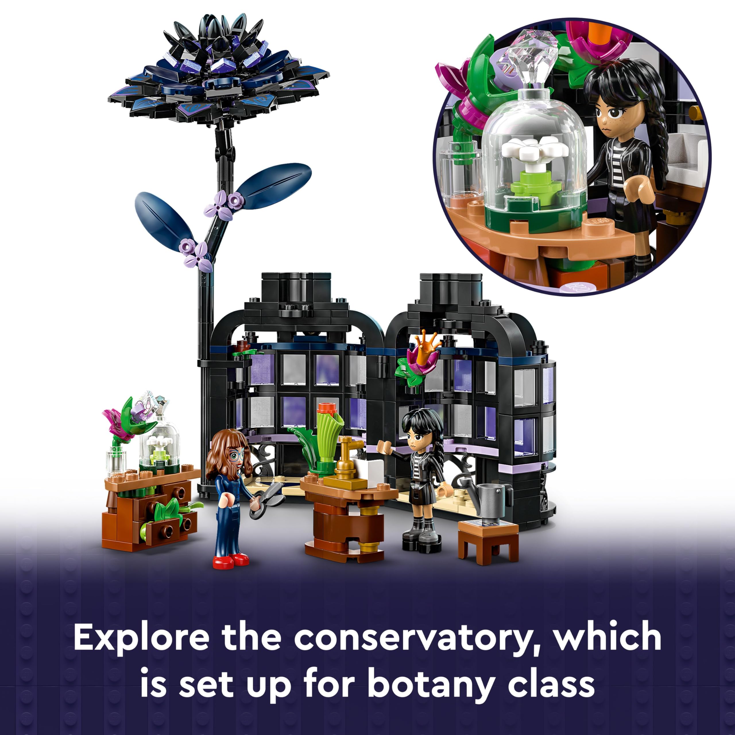 LEGO Wednesday Black Dahlia Flower Toy - Buildable Play and Display Set for 9+ 13