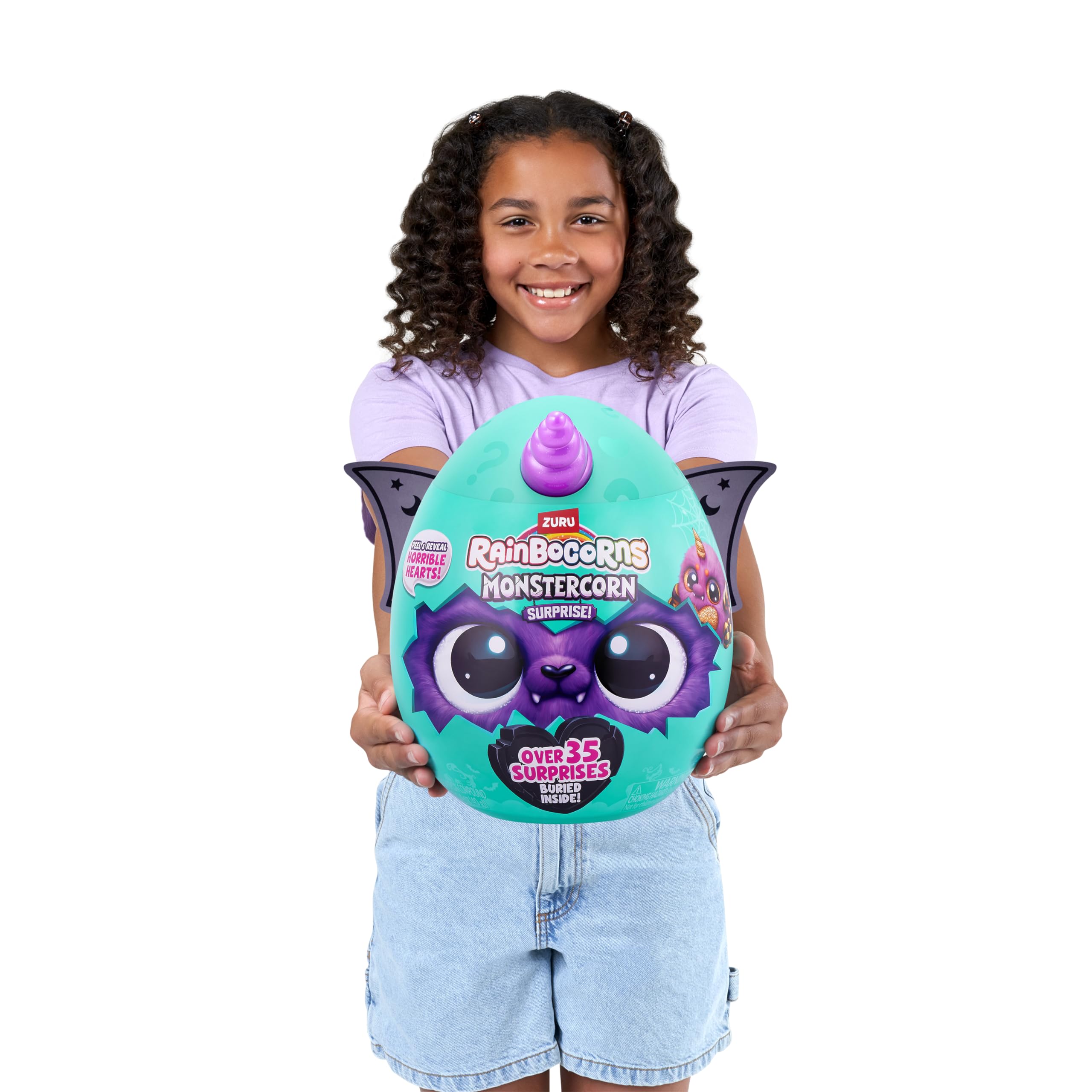 Rainbocorns ZURU Monstercorn Surprise - Cat Plush with 35 Surprises & Glow-in-the-Dark Accessories