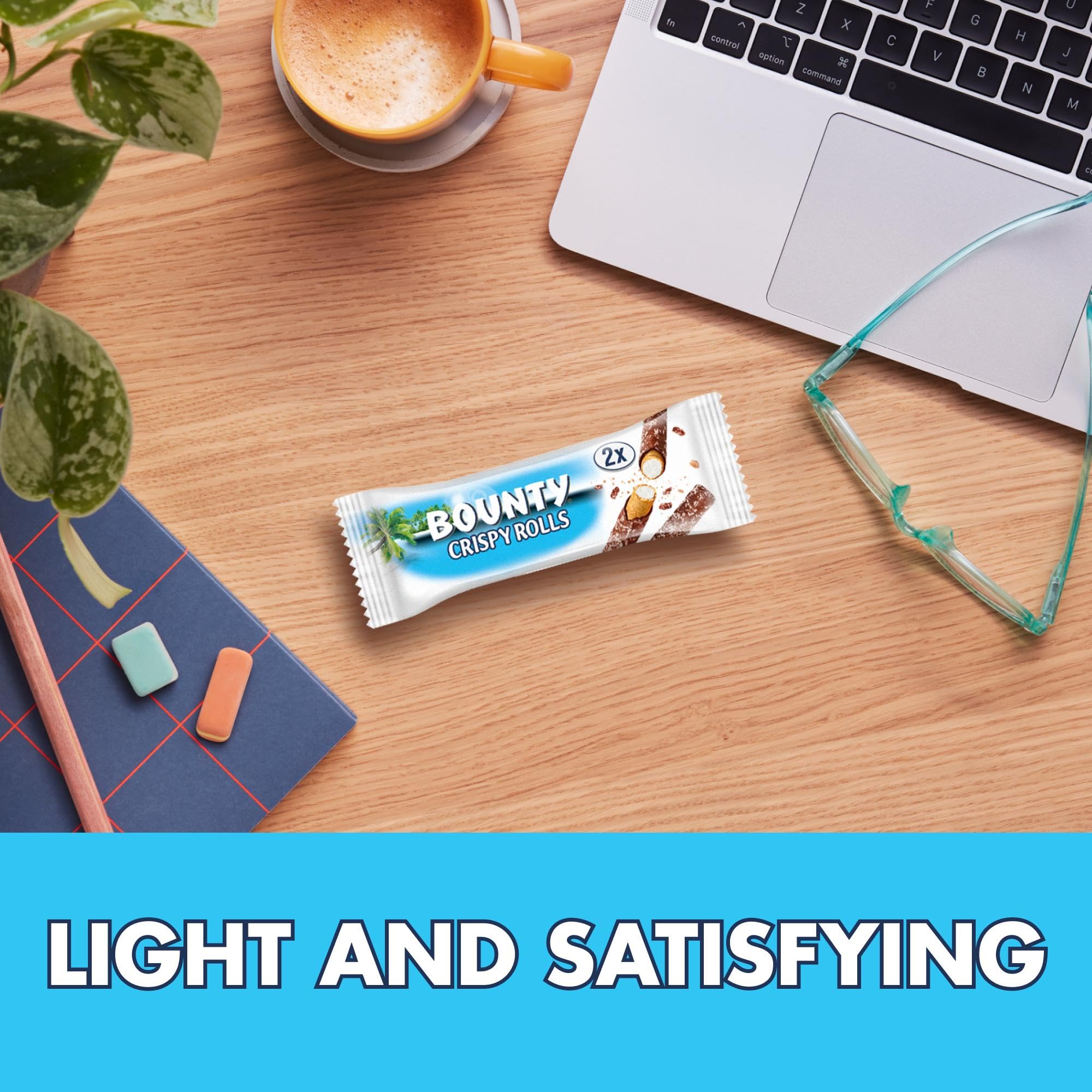 Bounty Crispy Rolls Milk Chocolate Coconut Biscuit Snack Bar Multipack 5 x 23.4g 4