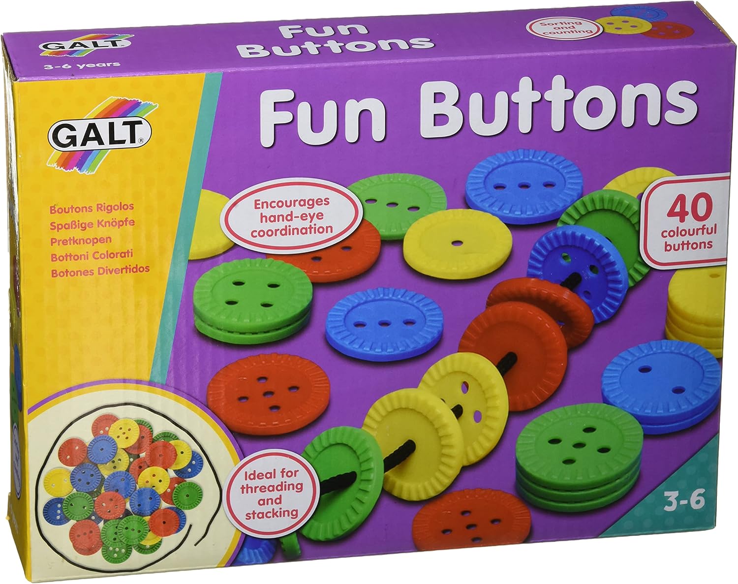 Galt Toys Fun Buttons Threading Toy - Educational Playset for Ages 3-6 1