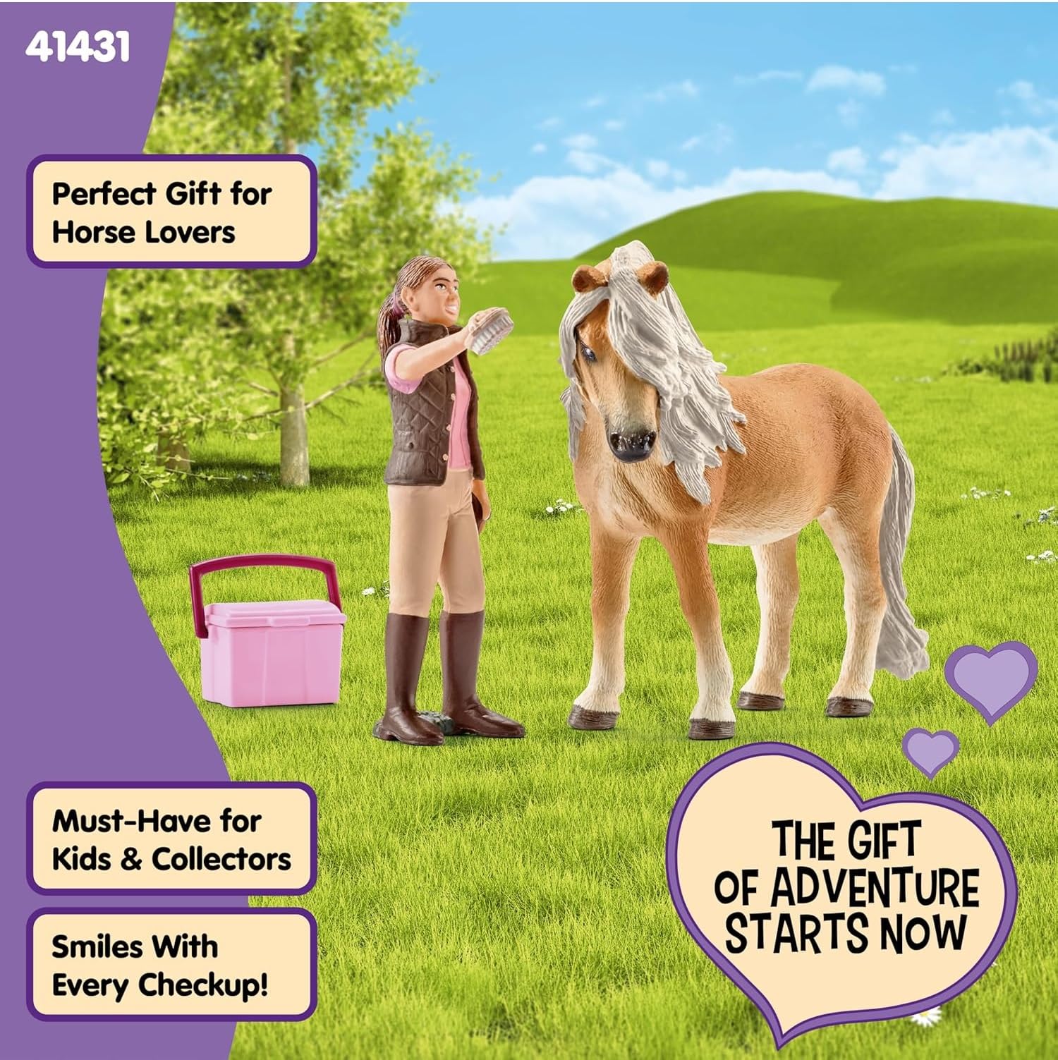 Schleich Horse Club Groom with Icelandic Pony Mare Playset | Model 41431 | Ages 5+ 6
