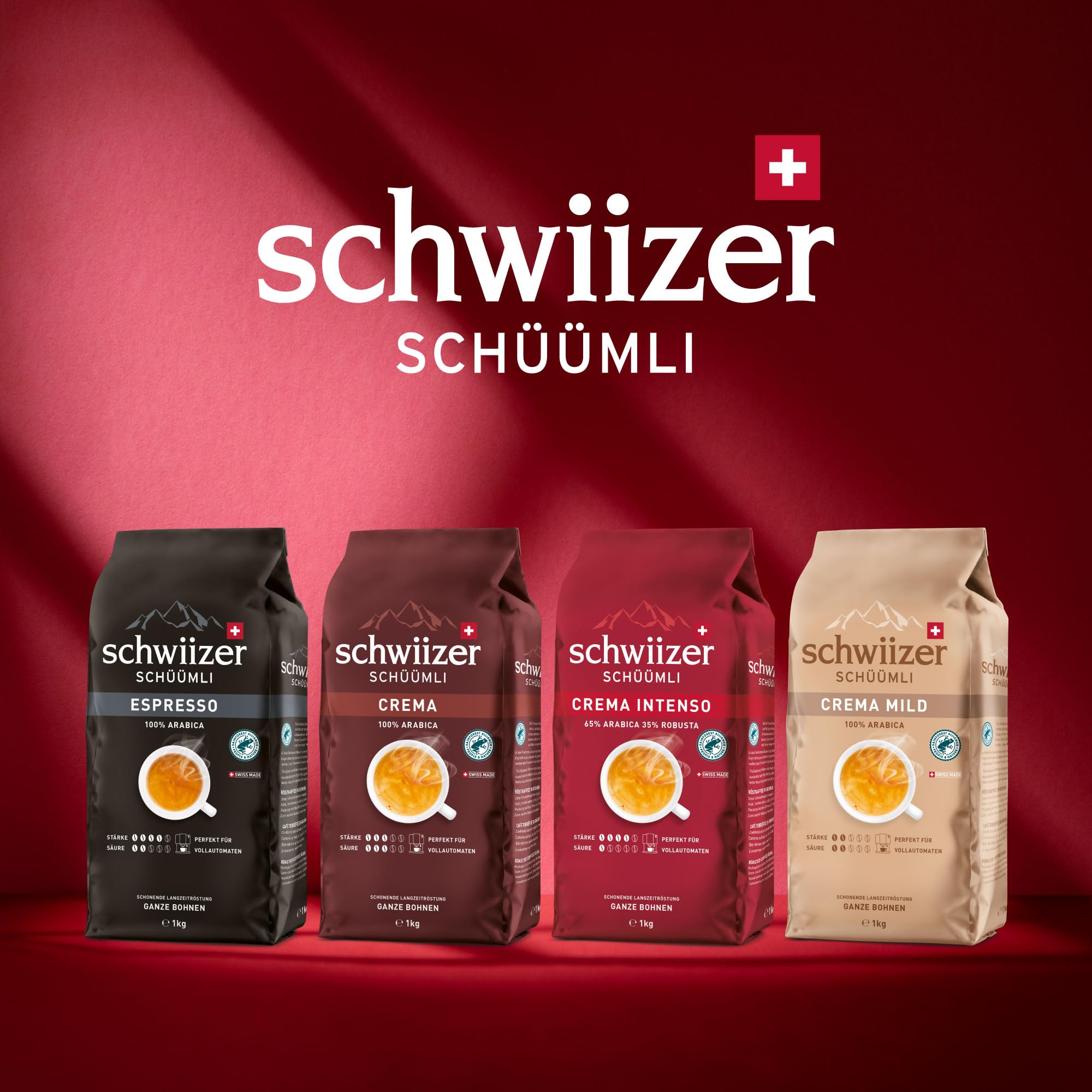 Schwiizer Schüümli Espresso, 65% Arabica & 35% Robusta Coffee Beans, Intensity 4/5, Medium Roast, Rainforest Alliance Certified, 1kg 5