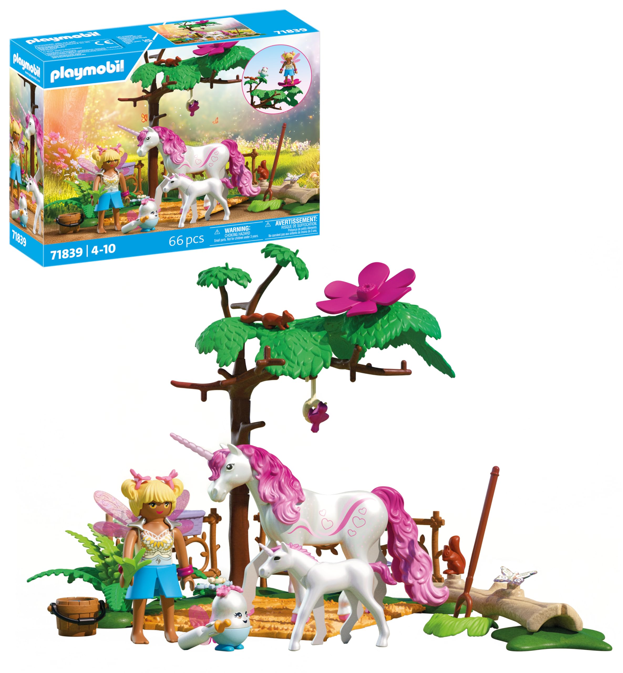 Playmobil Magic Unicorns Enchanting Stable Playset - Unicorn Mom and Foal with Fairy & Joyling Figures 8
