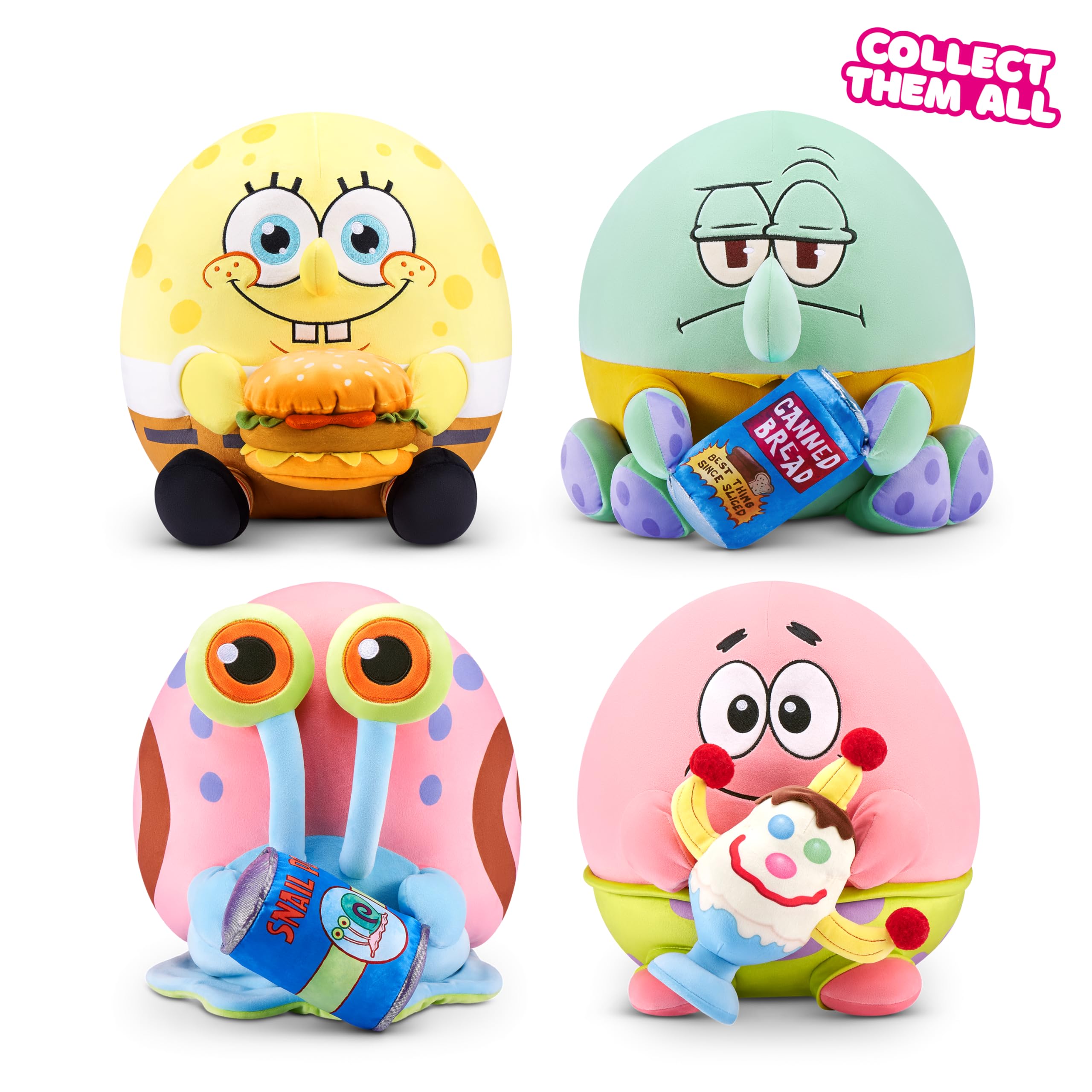 Snackles 14-inch SpongeBob Squarepants Plush by ZURU - Super-Soft Stuffed Animal with Snack, Ages 0+ 3