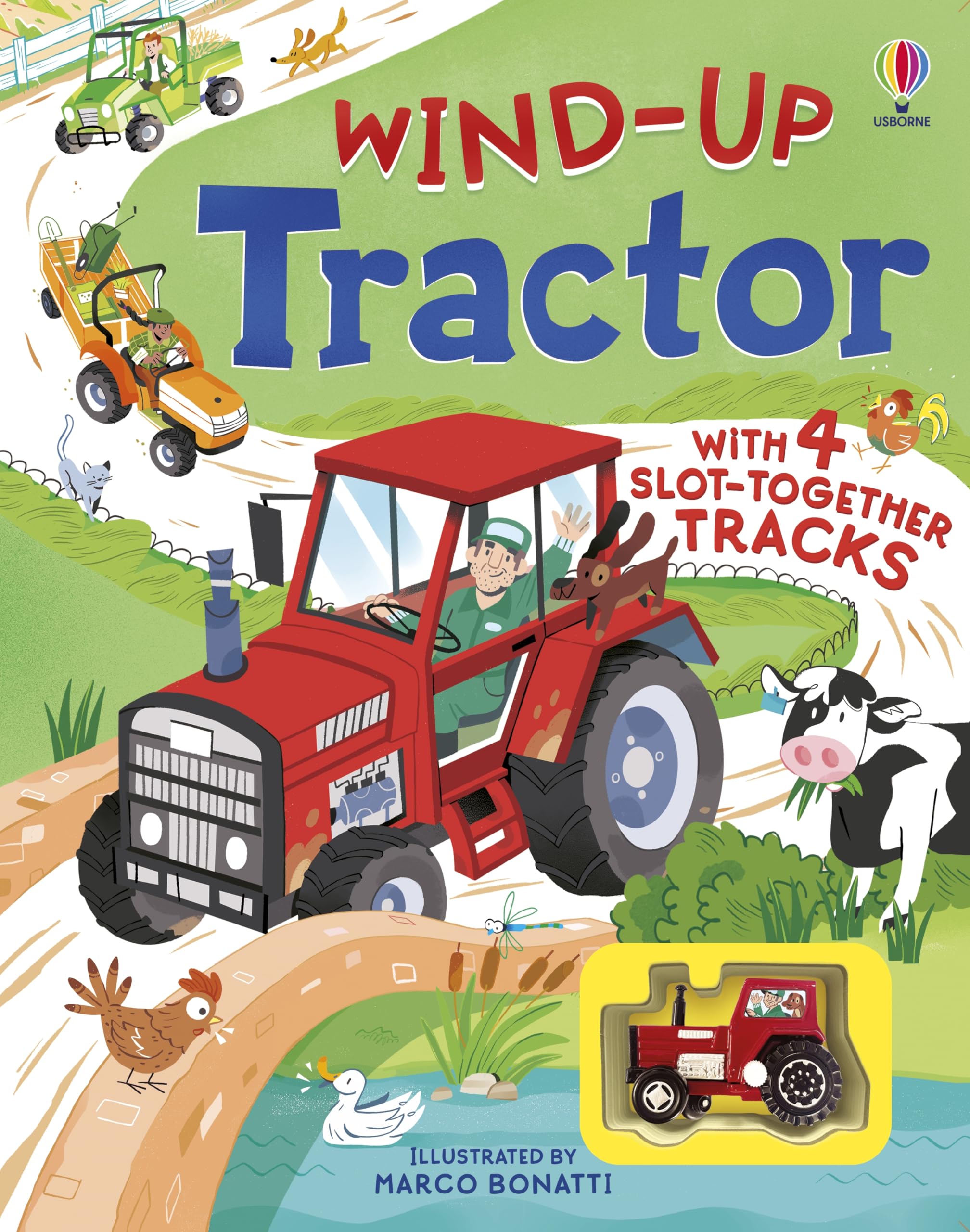 Usborne Wind-up Tractor Board Book | Interactive Farm Play | Ages 3+ 1