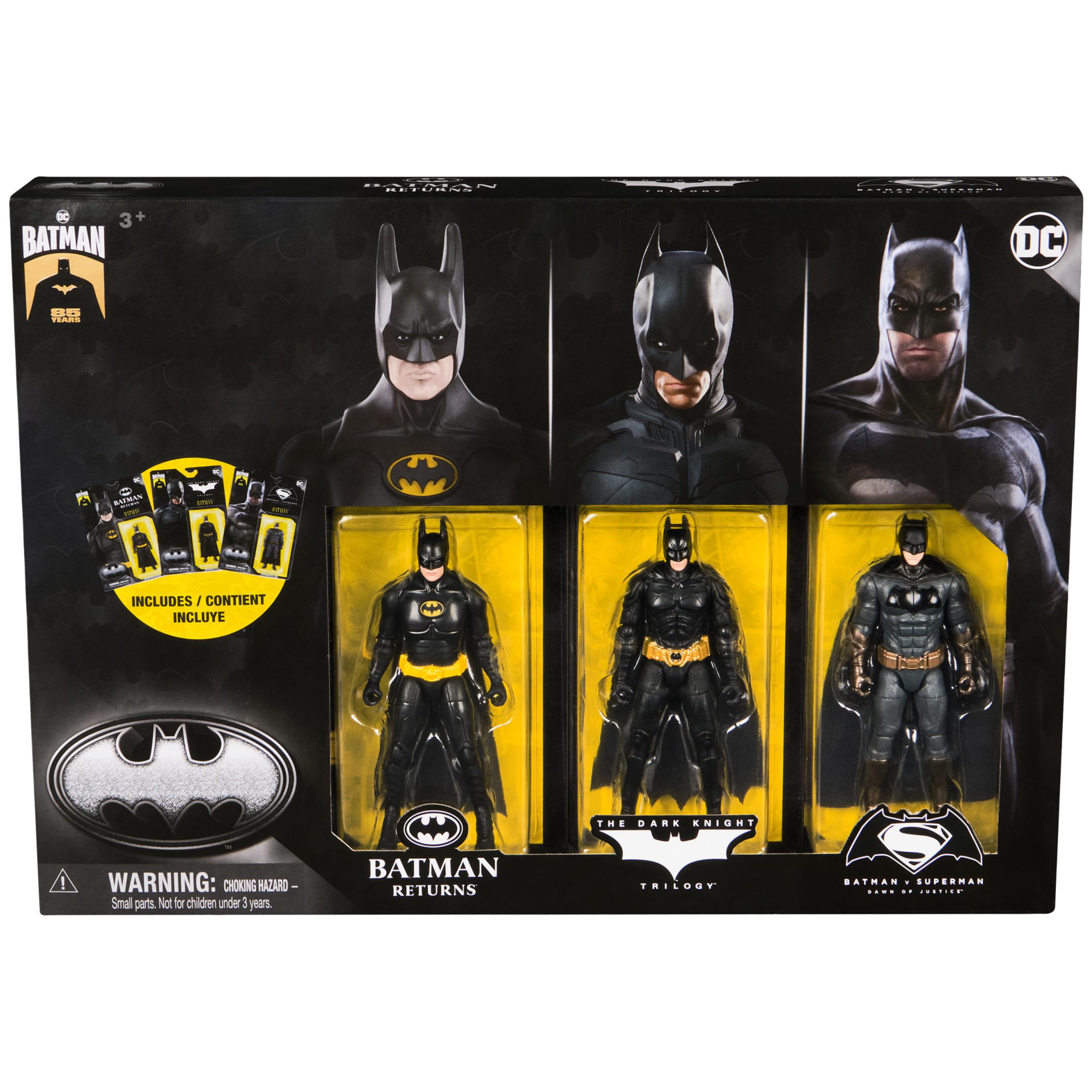DC Comics Batman 85th Anniversary Action Figures - 3-Pack, 10-cm, Ages 3+