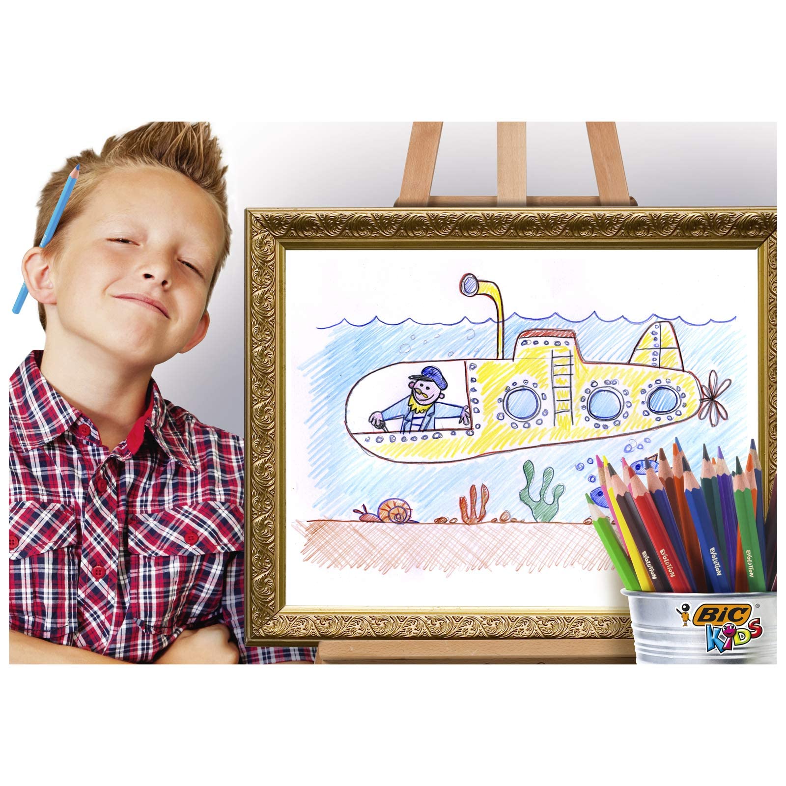 BIC Kids Evolution ECOlutions Colouring Pencils - 24 Assorted Colors, 60-Pencil Tin 7