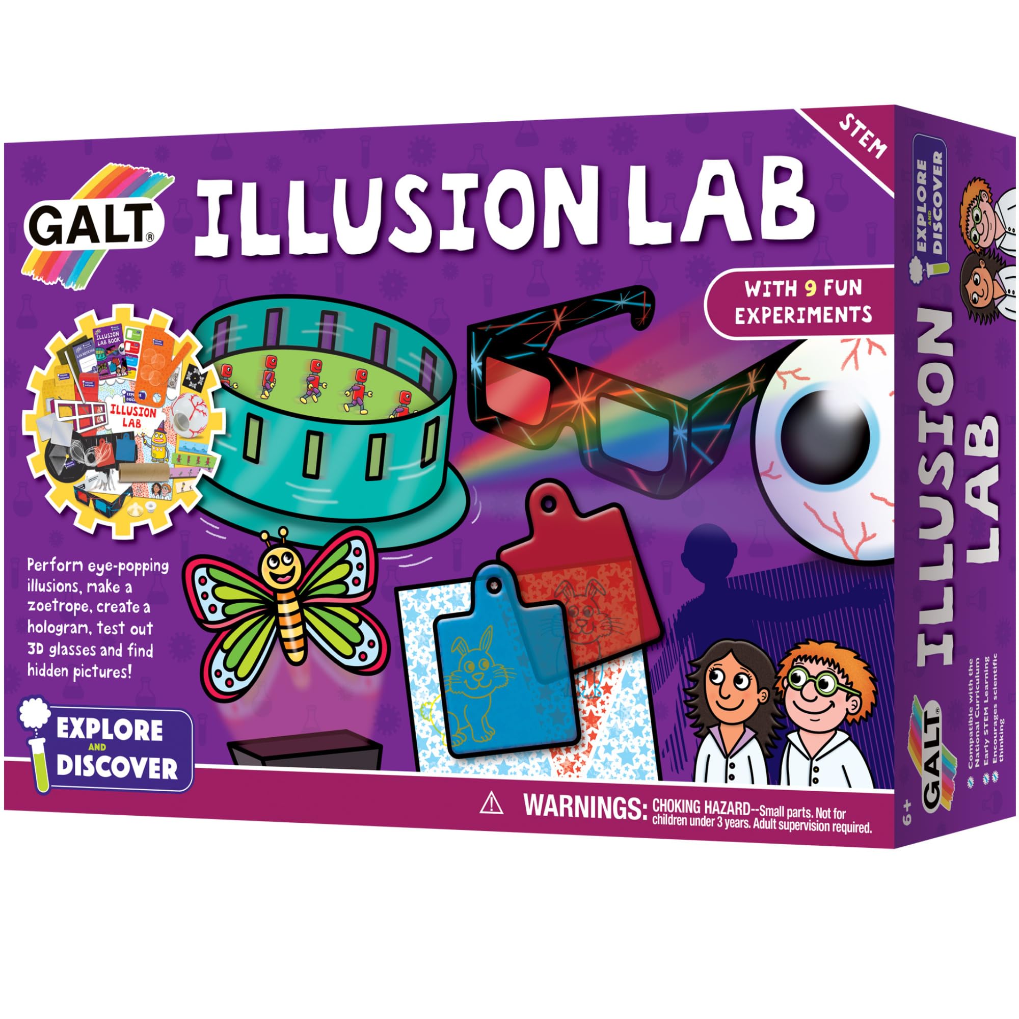 Galt Illusion Lab - 9 Fun Science Experiments for Kids Ages 6+ 16