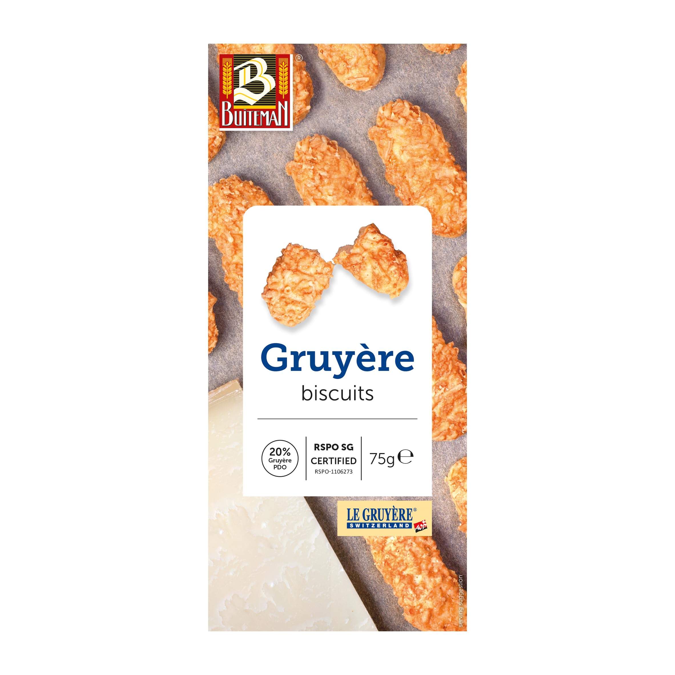 Buiteman Swiss Gruyere Bites - Authentic A.O.P. Cheese Flavor | 110g Pack