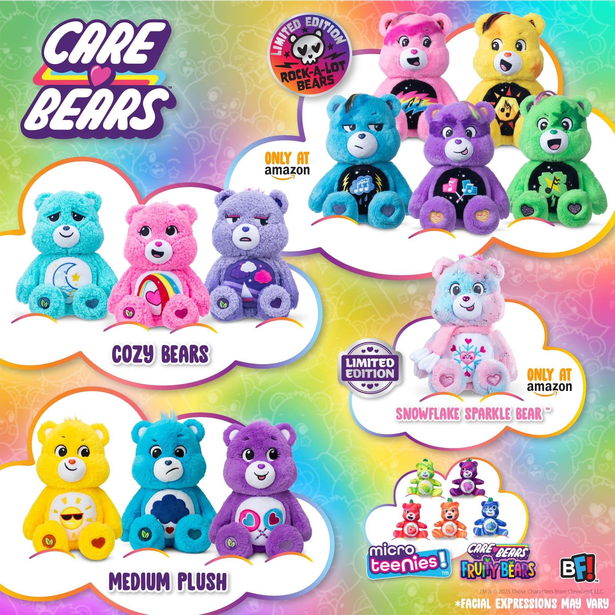 Care Bears Stormy Heart Bear 35cm Plush - Soft Eco-Friendly Toy with Belly Badge, Purple 2