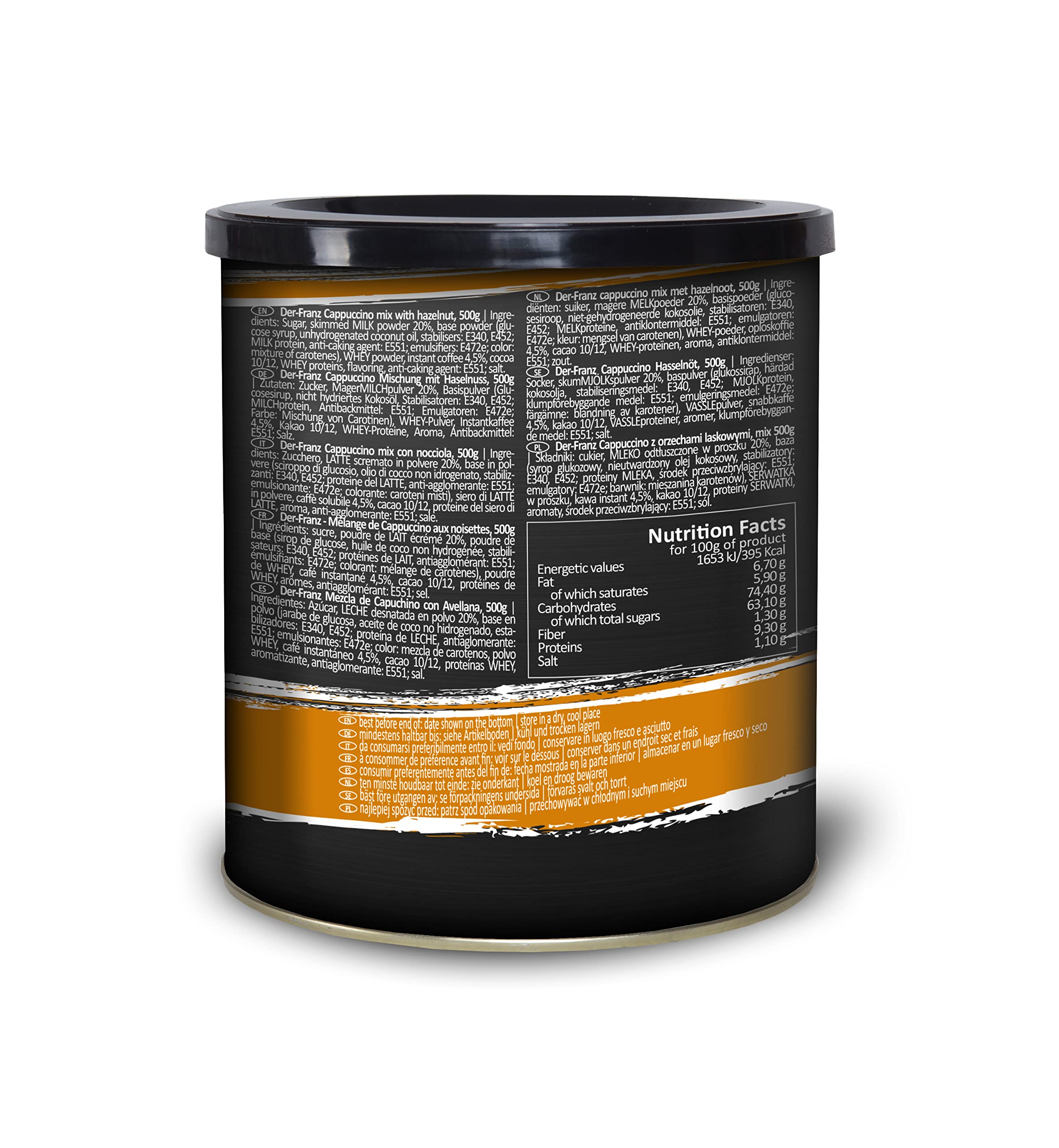 Der-Franz Instant Cappuccino with Hazelnut Flavor, 500g 8