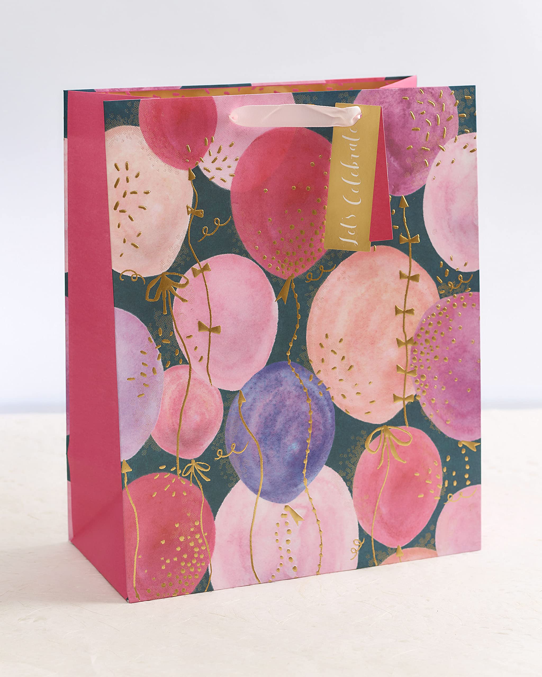 UK Greetings Large Gift Bag - Pink Balloons Design | FSC Certified Paper