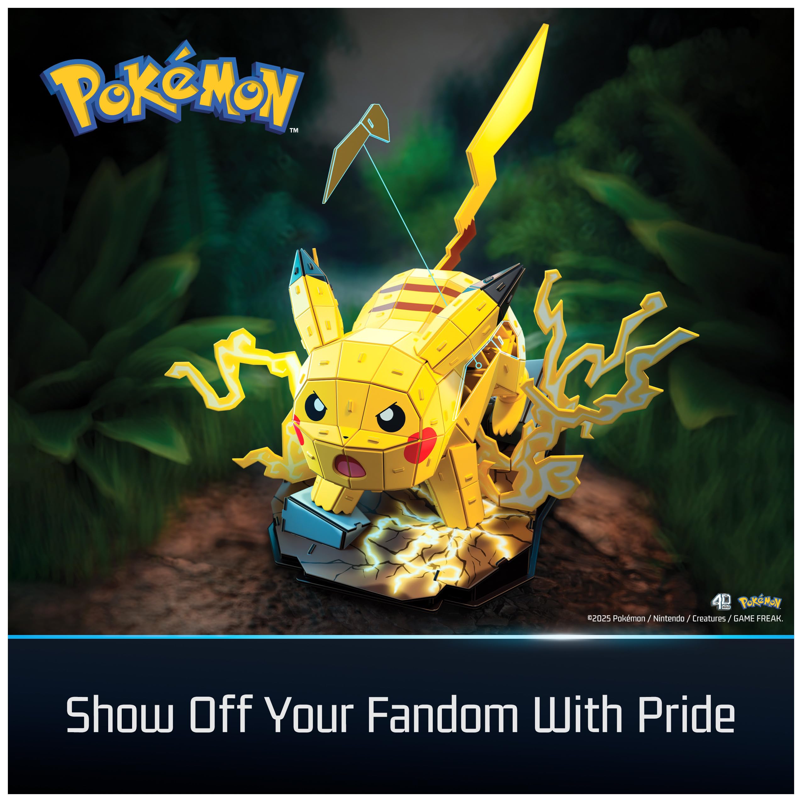 4D Build Pokémon Pikachu 3D Model Kit - 201-Piece Building Puzzle for Ages 12+ 13