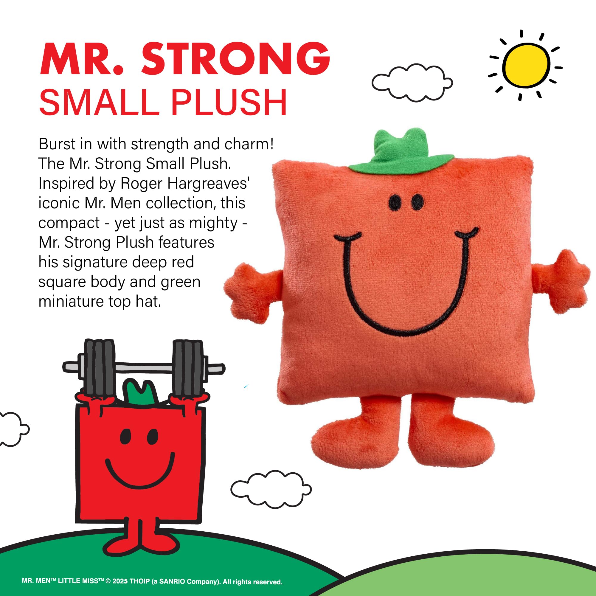 Rainbow Designs Mr. Strong Small Plush Toy - Iconic Mr. Men Character | 18 cm Height 2