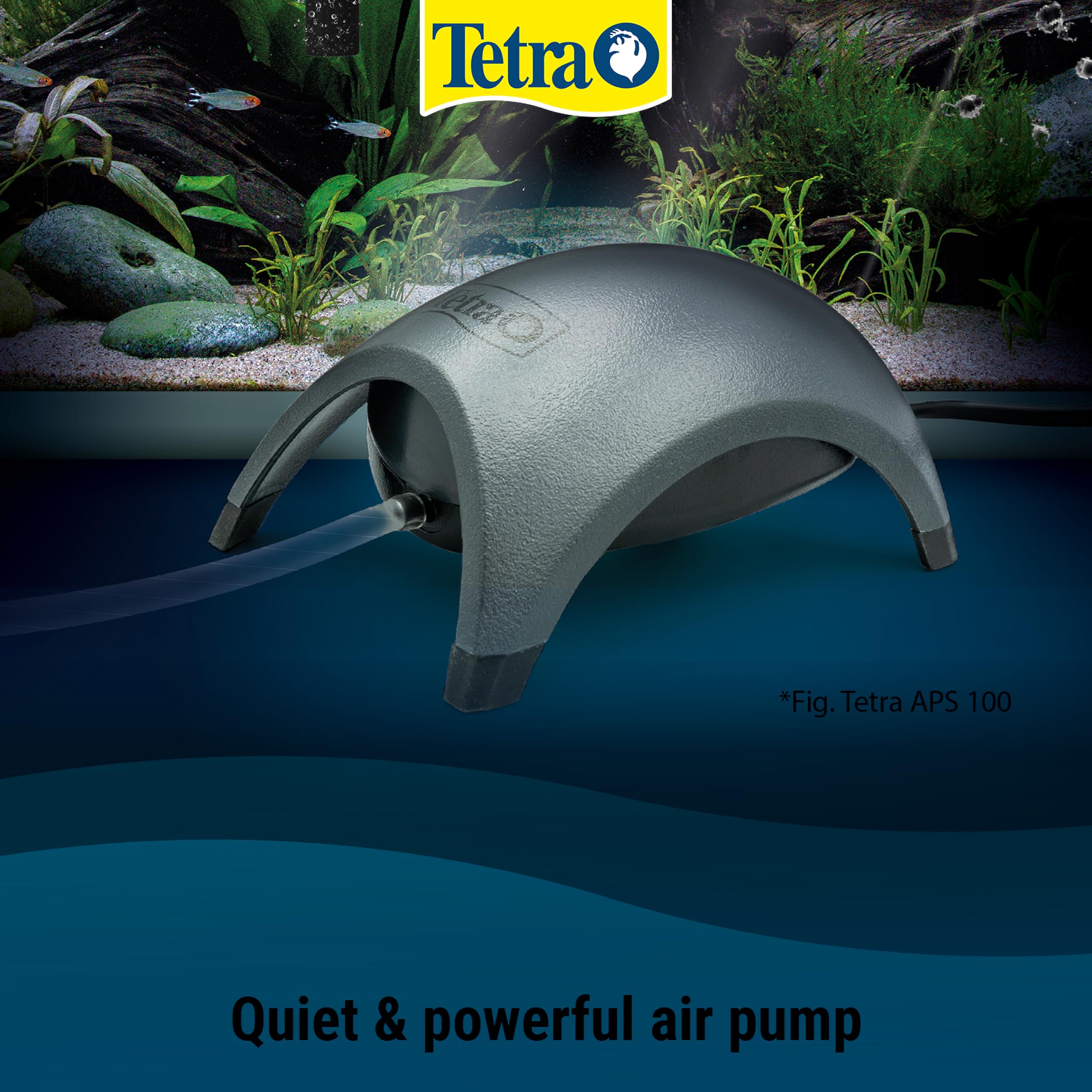 Tetra APS300 Silent Aquarium Air Pump - 300 L/Hr Flow | 120-300 Litre Tanks | Black 3