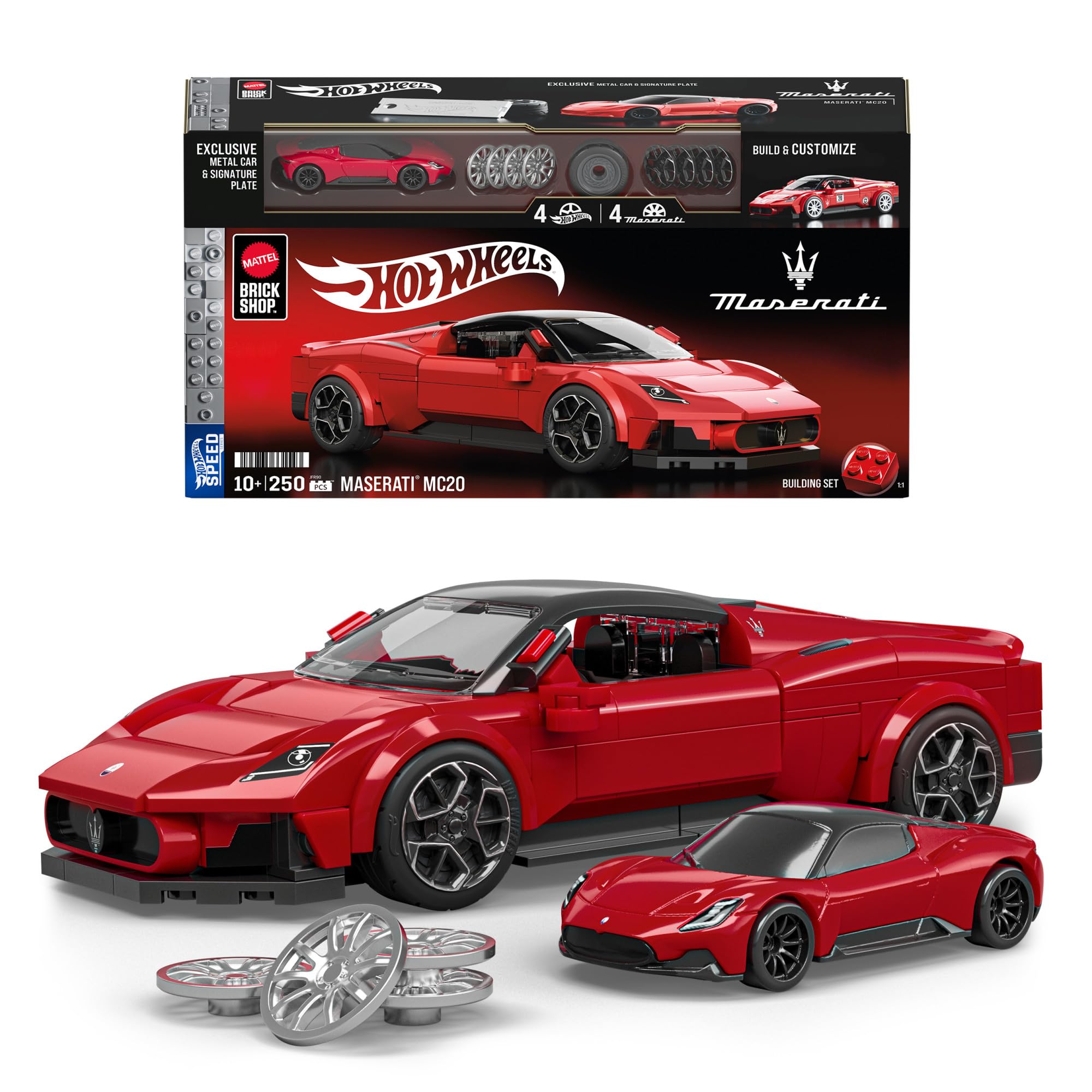 Mattel Brick Shop Hot Wheels Speed Series Maserati MC20 Building Set - 259-Piece Vehicle Model for Ages 10+ 1
