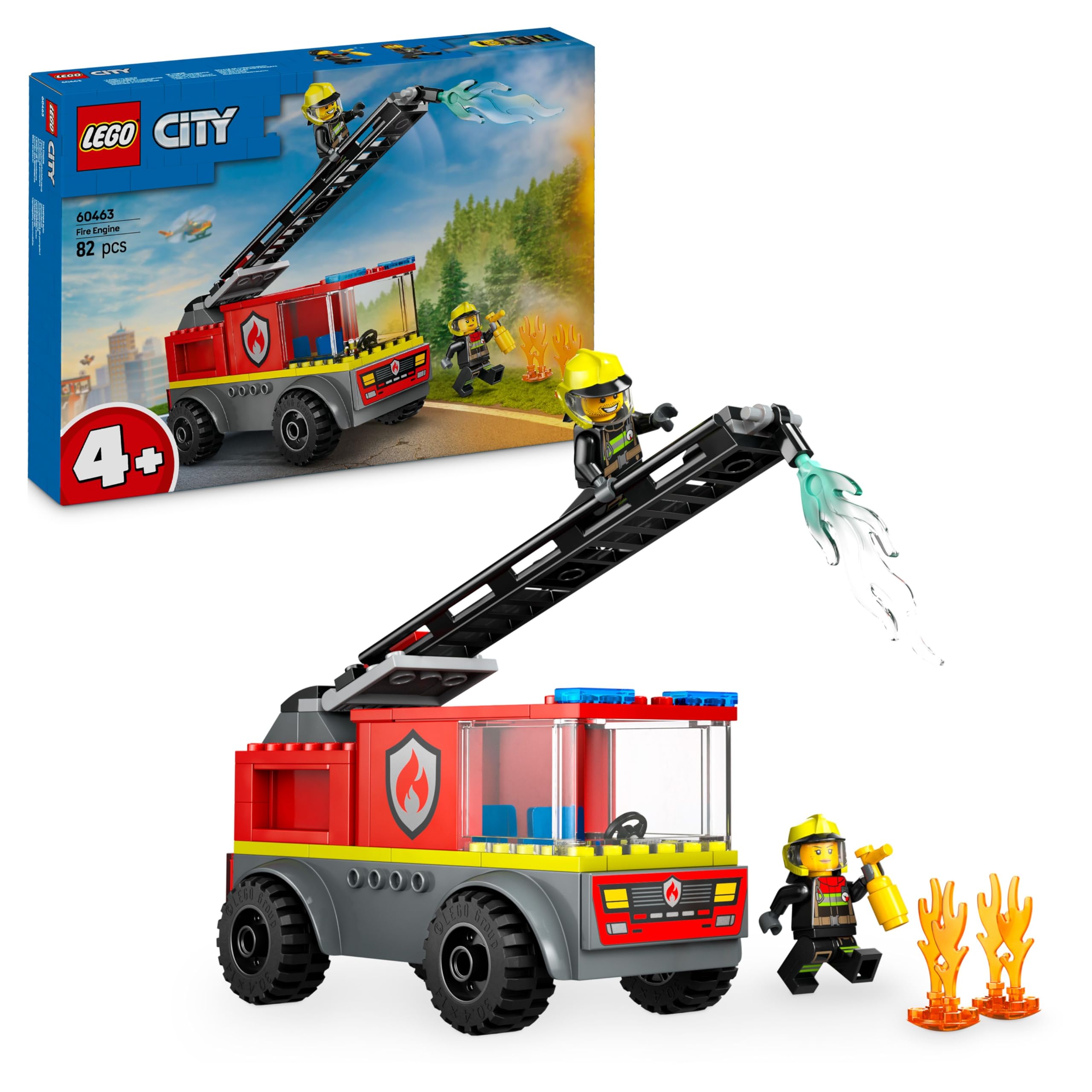 LEGO City Fire Engine with Ladder Building Set 60463 | Ages 4+ | Includes 2 Minifigures 1