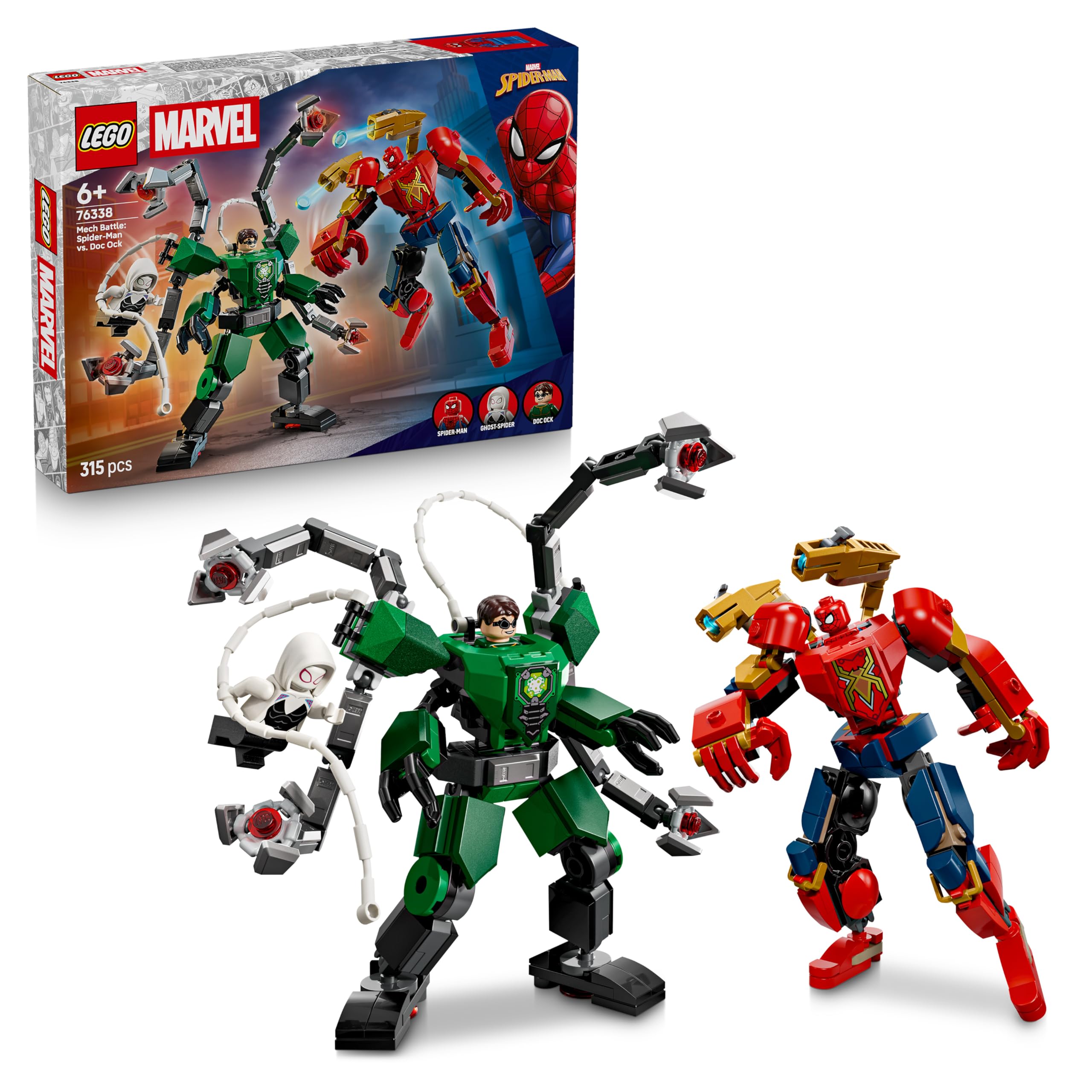 LEGO Marvel Mech Battle: Spider-Man vs. Doc Ock Building Set | 3 Minifigures | Ages 6+ 1