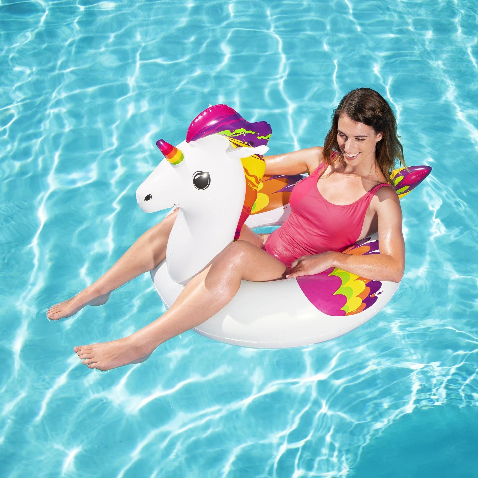 Bestway Fantasy Unicorn Swim Ring - 119cm x 91cm | Durable Vinyl | Ages 10+ 2
