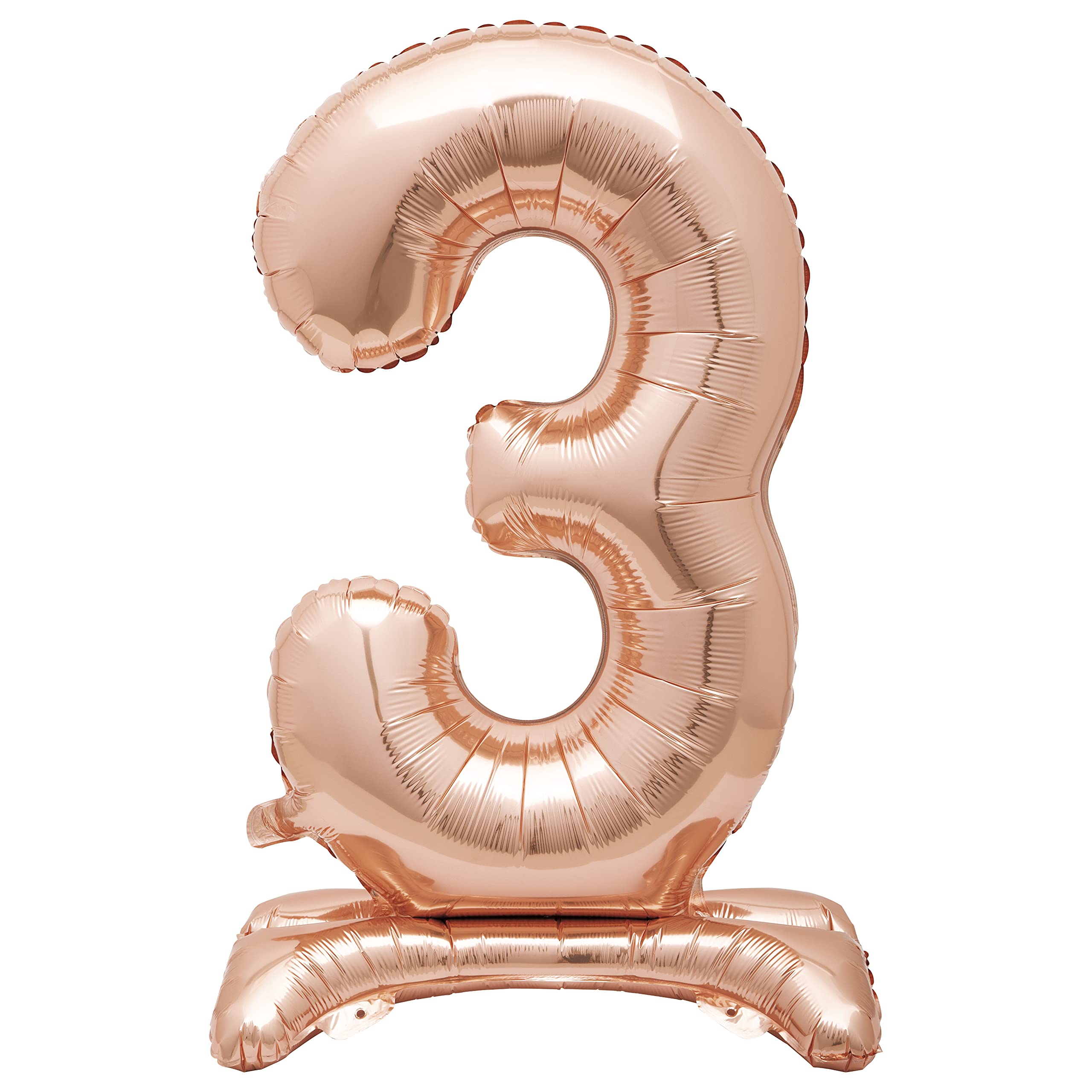 Rose Gold Foil Number 3 Balloon - 76cm Free-Standing Party Decor for Milestone Events 1