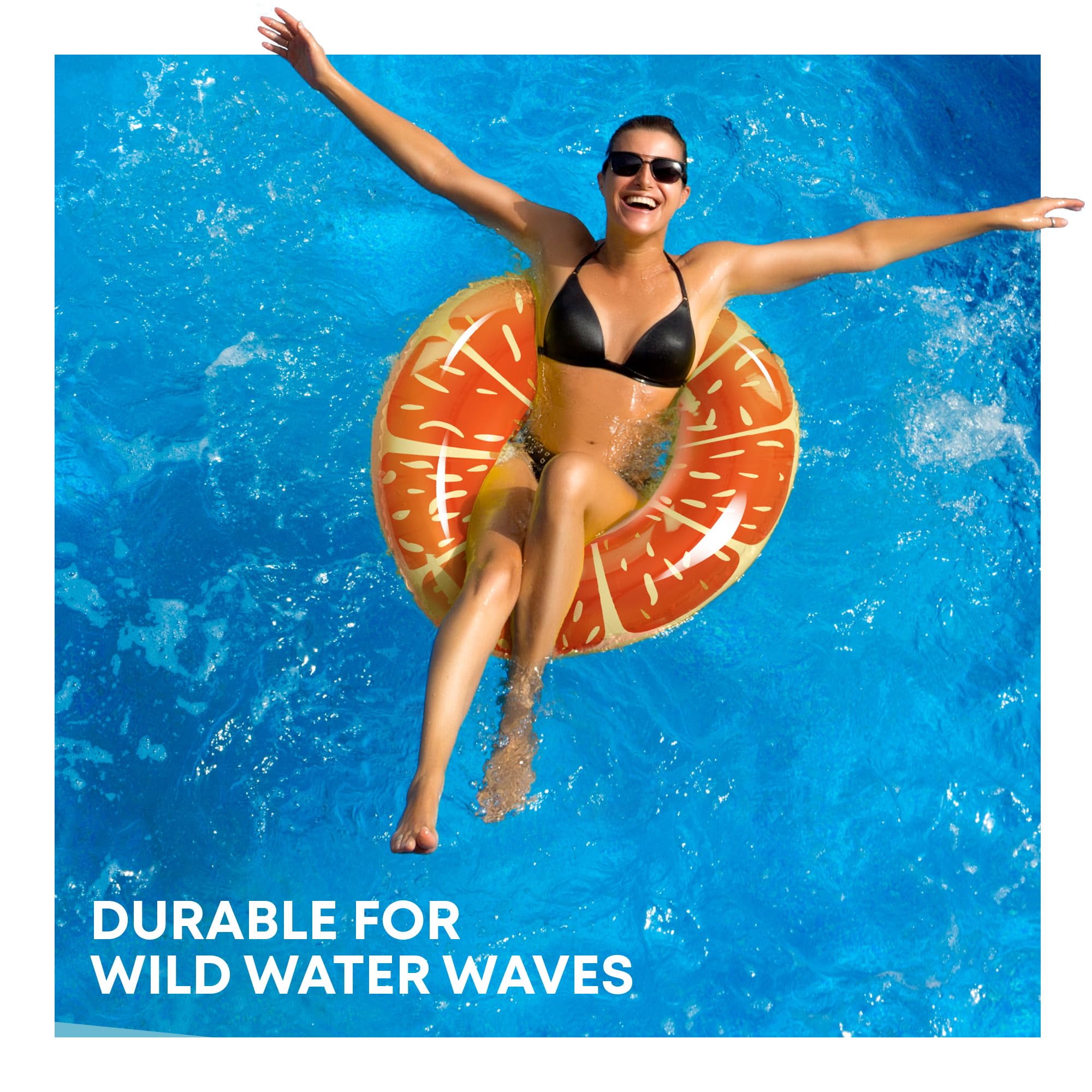 SPLASH! Inflatable Swimming Ring 90cm - Durable PVC, Supports 80kg | Fruit Design 4