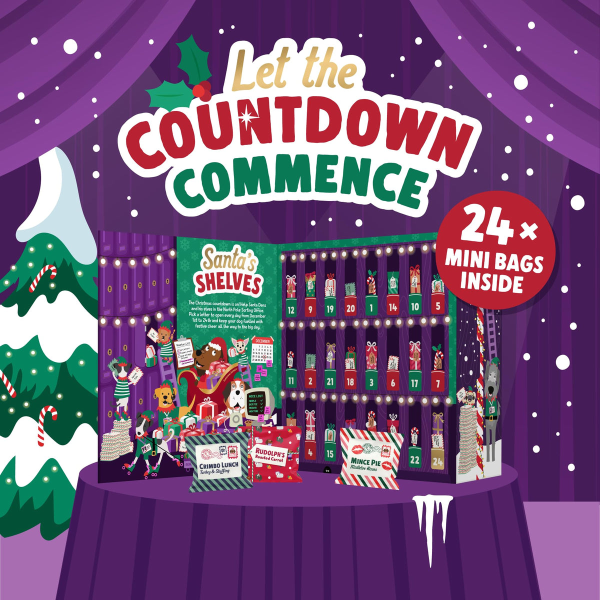 Denzel's Jumbo Christmas Dog Advent Calendar 2026 - 24 Days of Treats