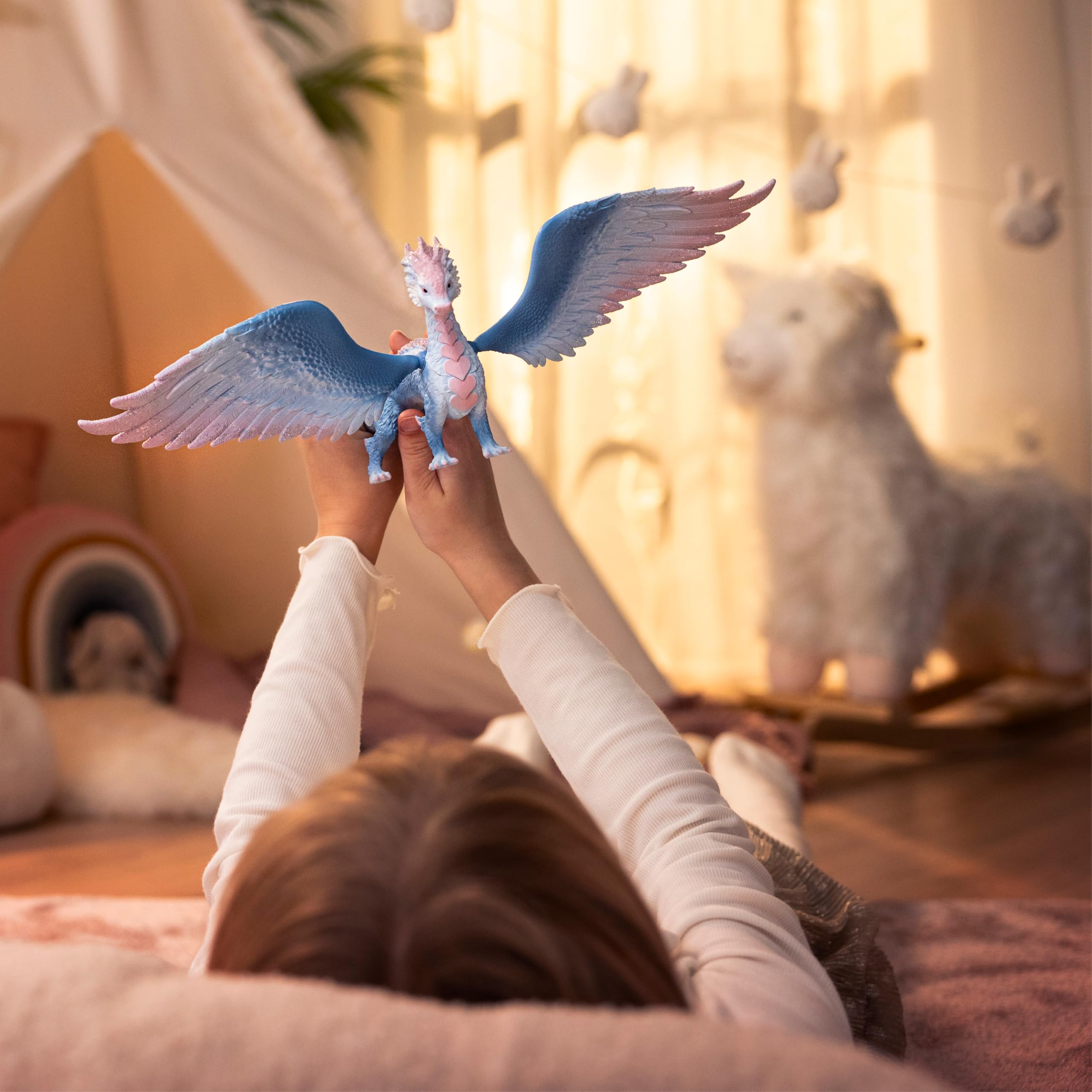 Schleich Crystal Dragon Figure - Movable Wings | Blue/Pink | Ages 5+ | Model 70833