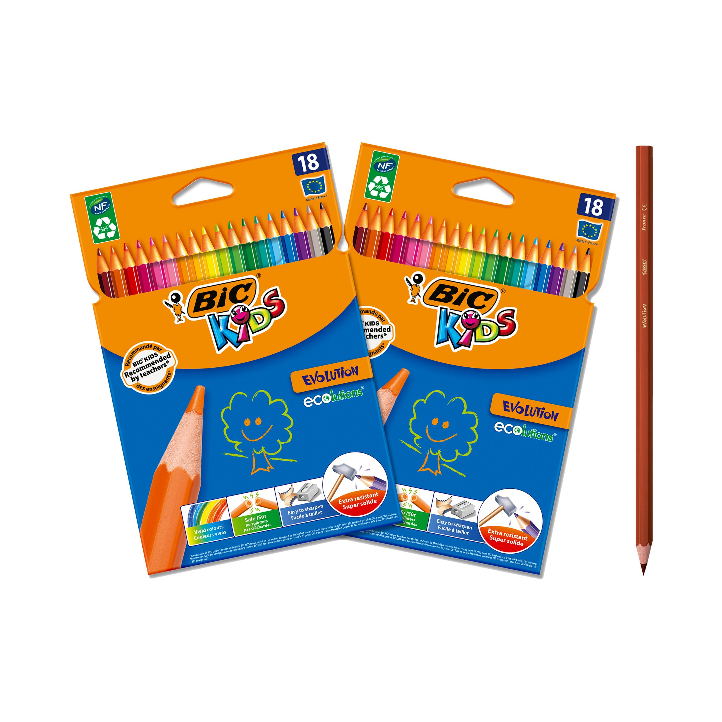 BIC Kids Evolution Ecolutions Coloured Pencils - 18-Pack, Eco-Friendly, Ages 5+ 1