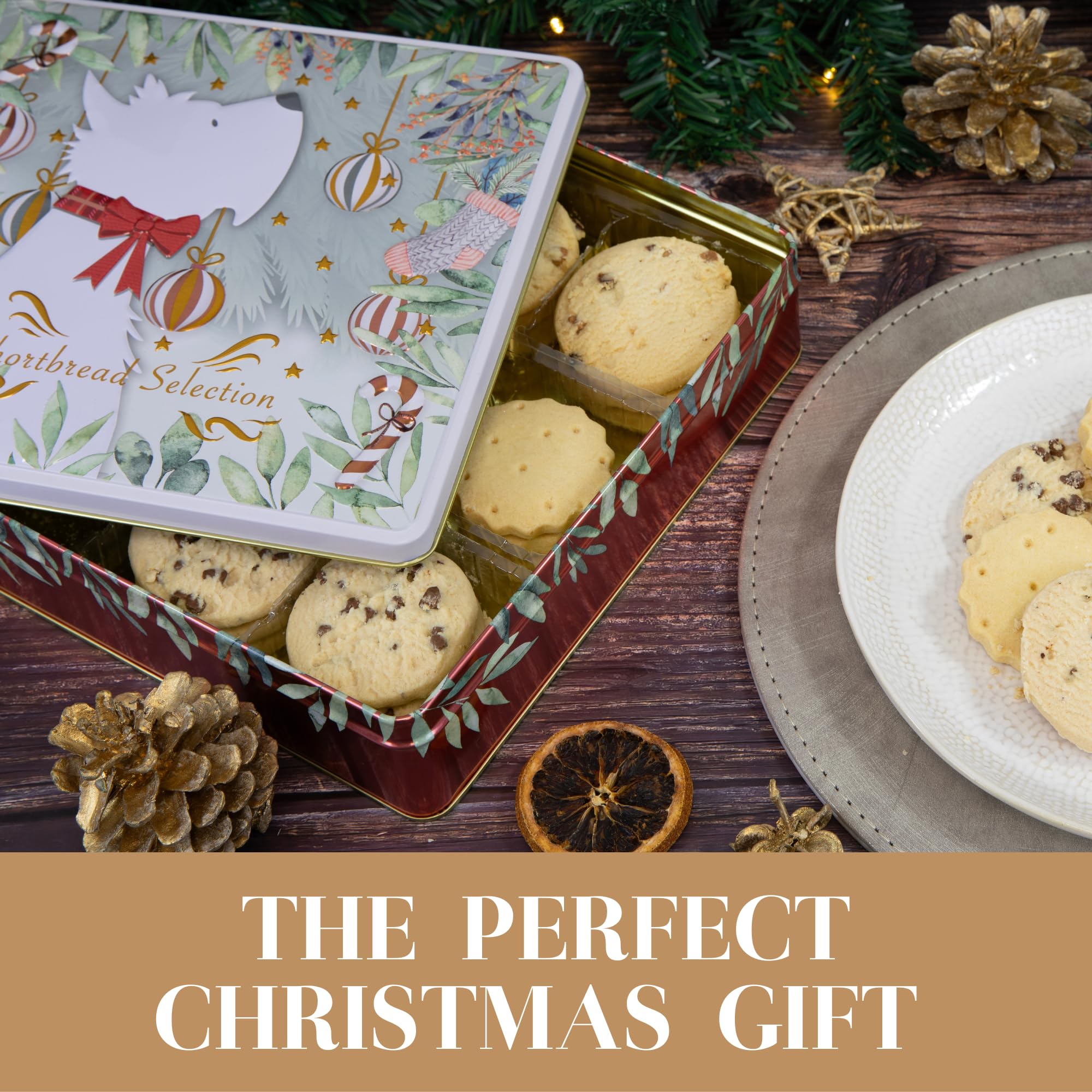 The Silver Crane Co. - Scottie Dog Biscuits Tin Traditional Scottish Shortbread Gift Set 6