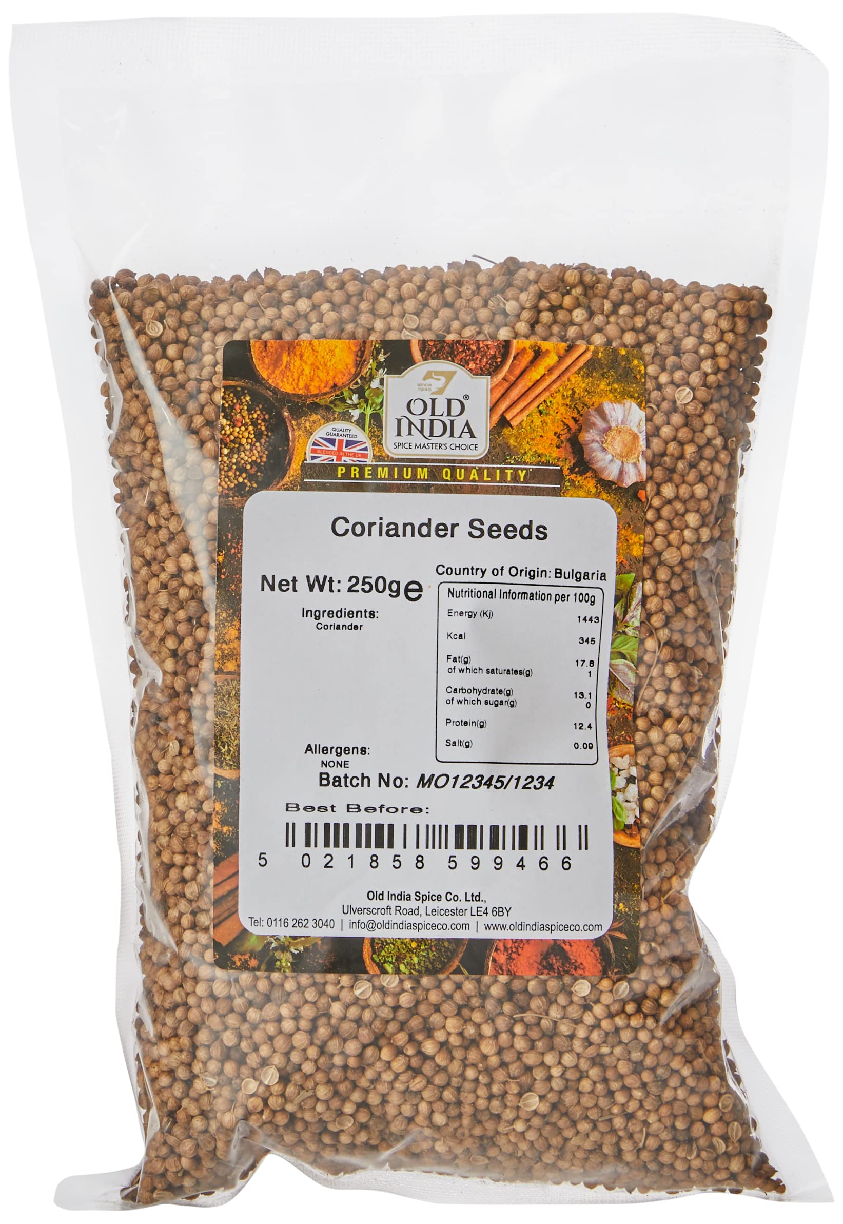 Old India Coriander Seeds - 100% Natural Whole Spice | 250g Pack