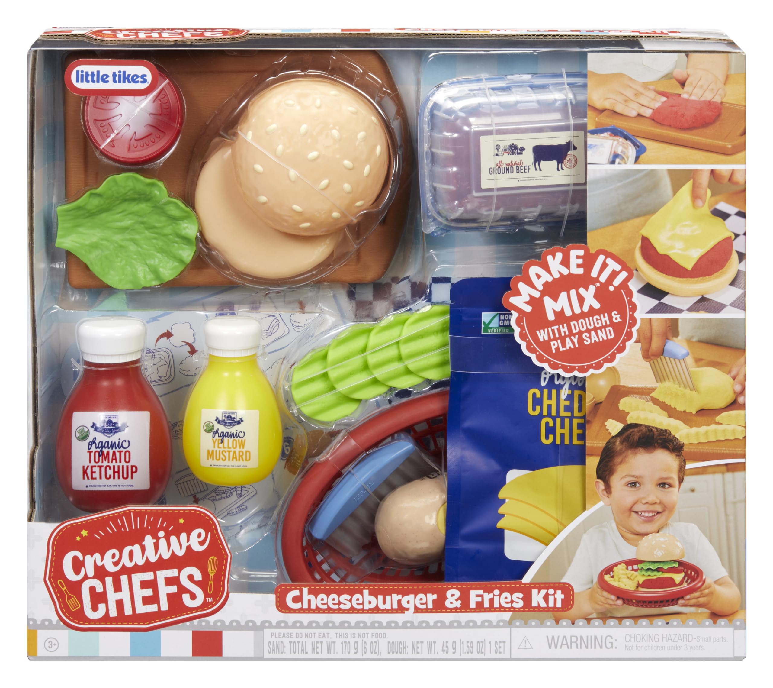 Little Tikes Creative Chefs Cheeseburger and Fries Kit - Realistic Role Play Cooking Set for Kids 3+ 8