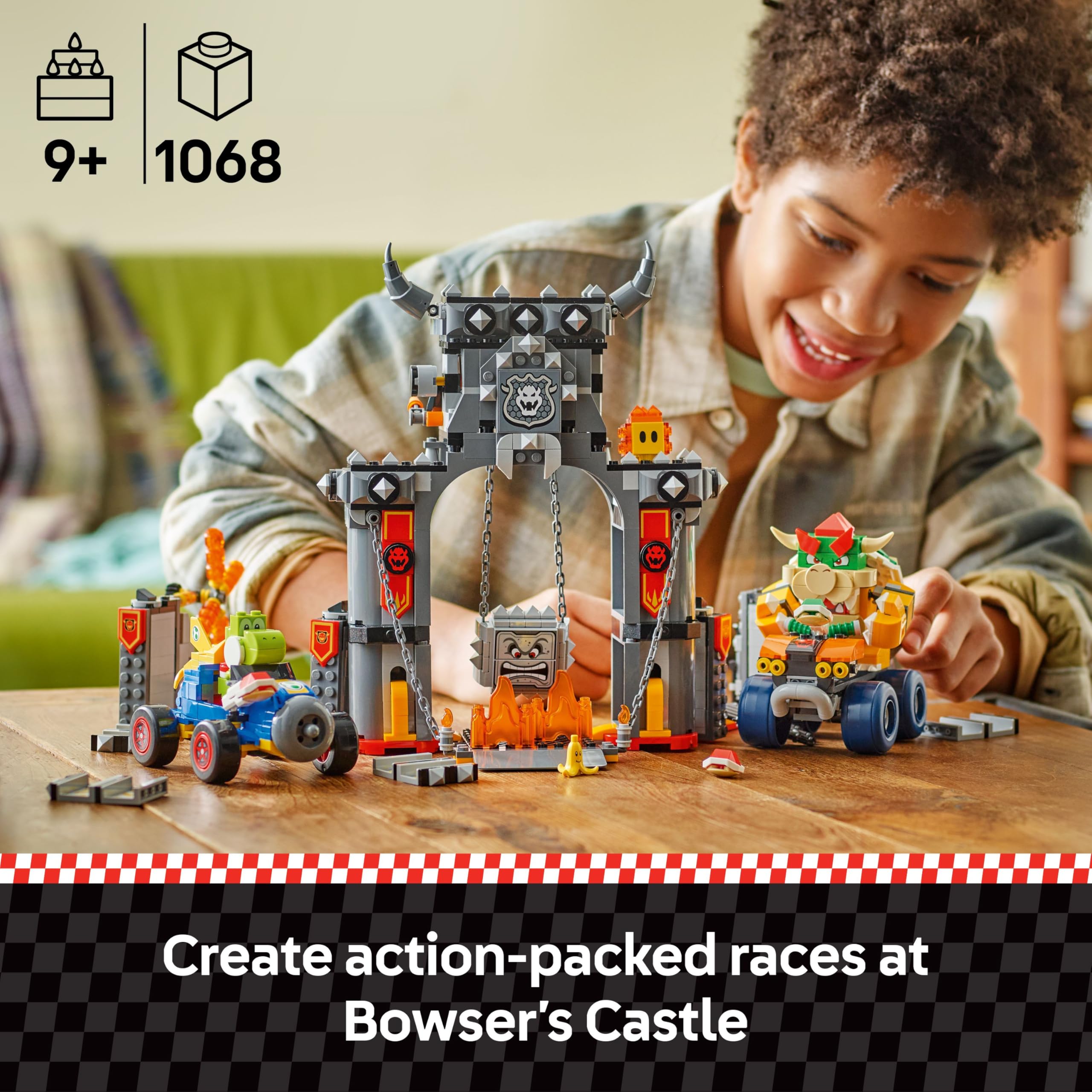 LEGO Super Mario: Mario Kart – Bowser's Castle Interactive Building Set | Ages 9+
