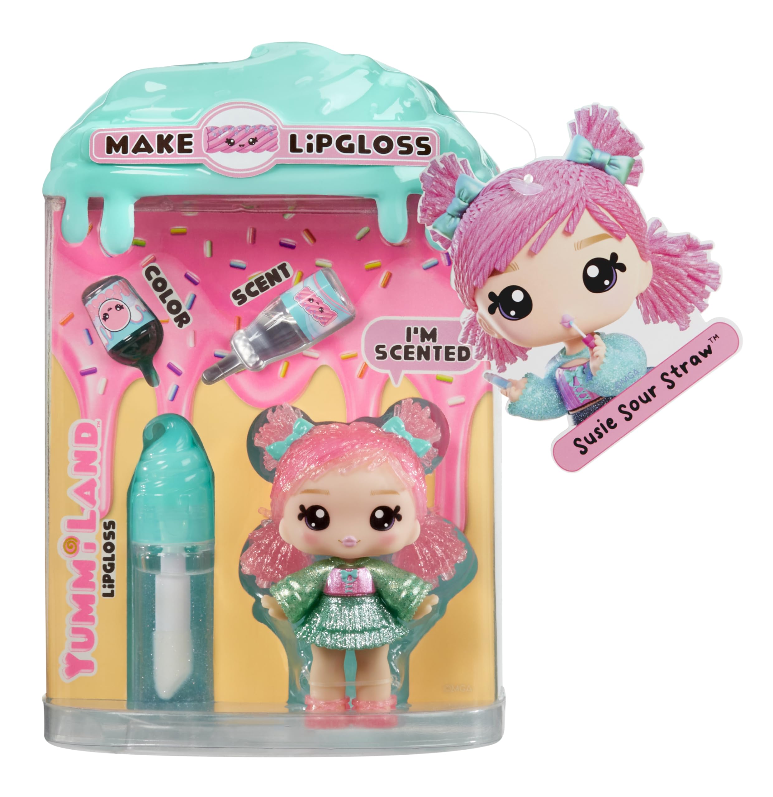 Yummiland Lip Gloss Doll - Susie Sour Straw with DIY Lip Gloss Kit - Ages 3+ 1