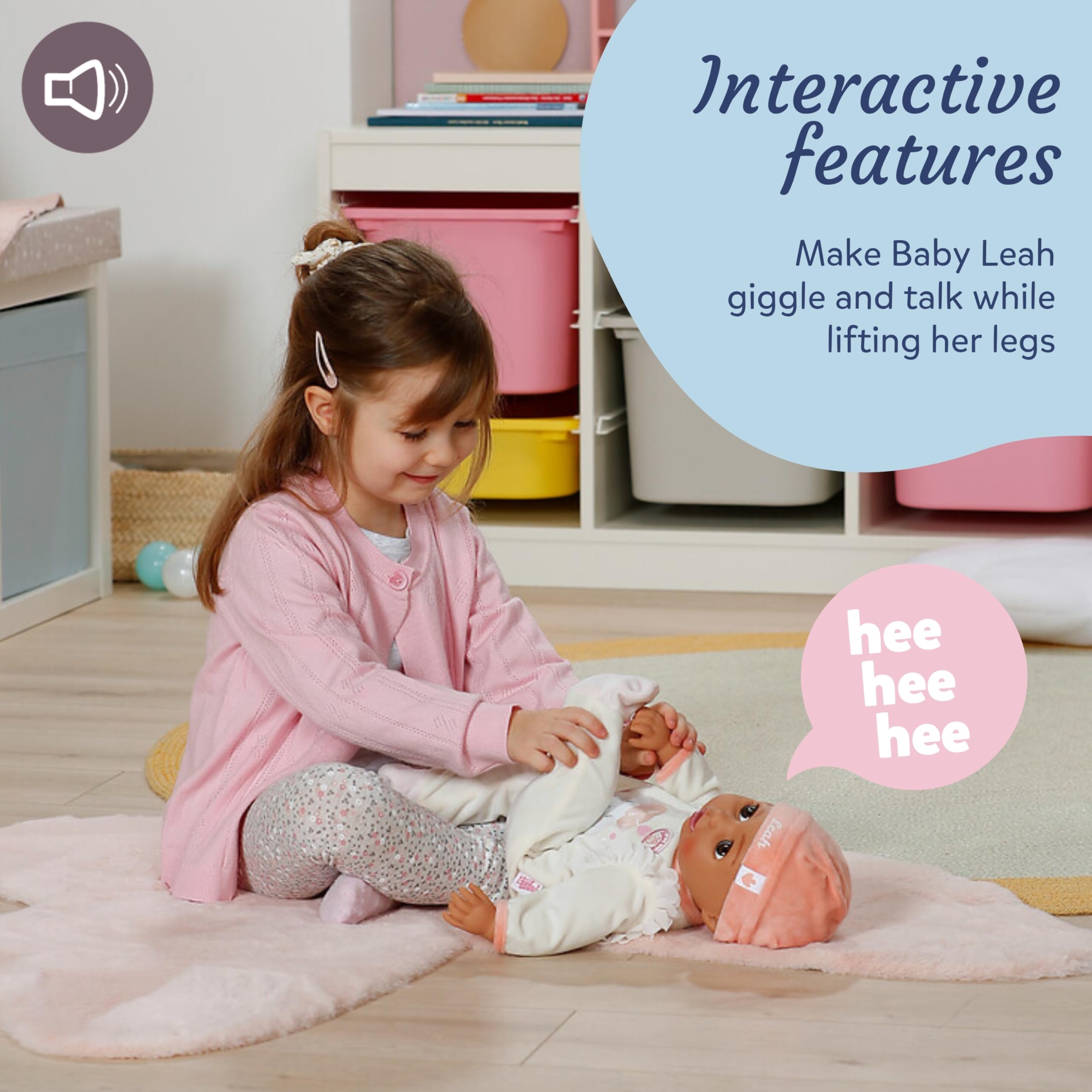 Baby Annabell Leah - 43cm Interactive Baby Doll with Realistic Movements & Sounds 3