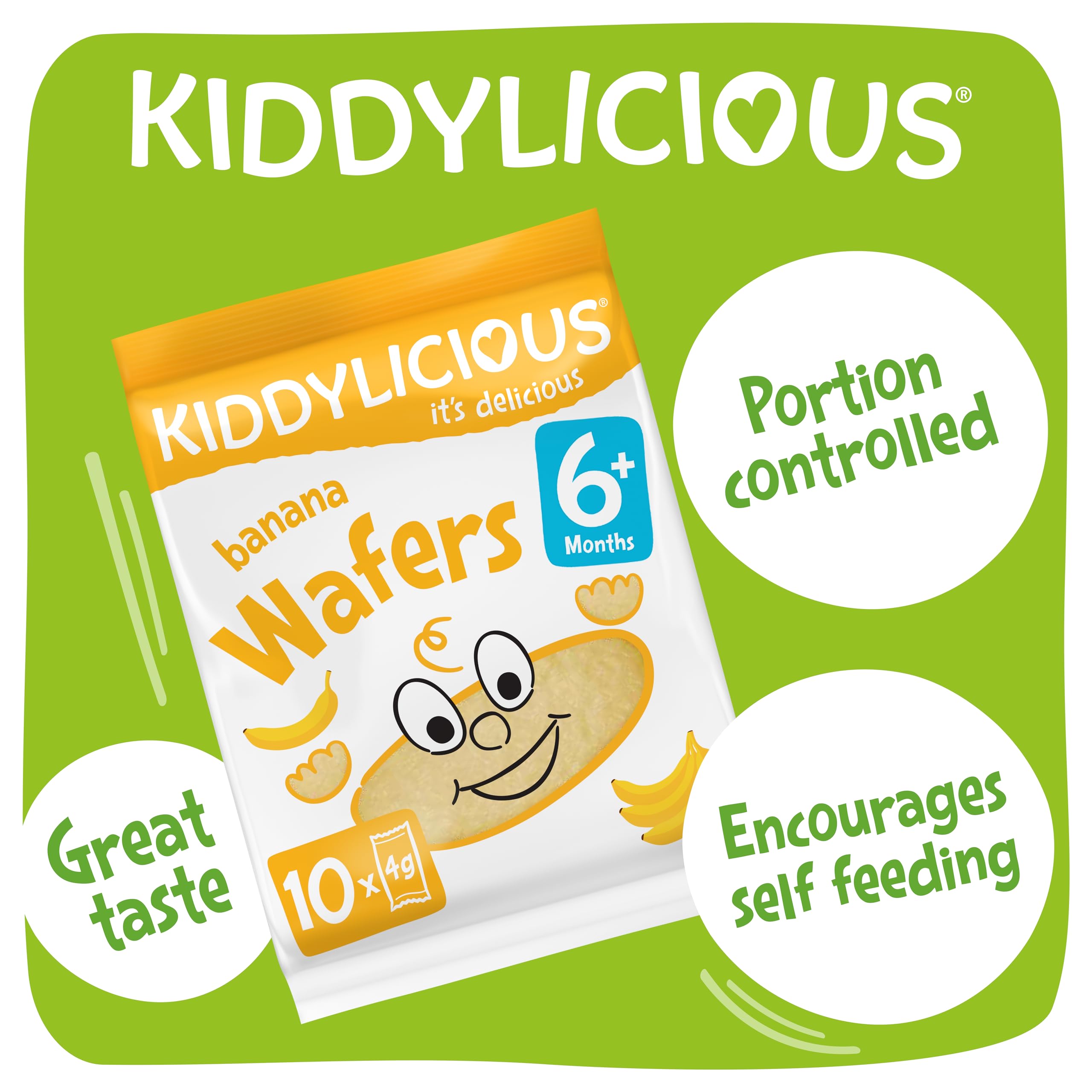 Kiddylicious Banana Wafers Gluten Free Dairy Free Kids Snack, Pack of 40 7