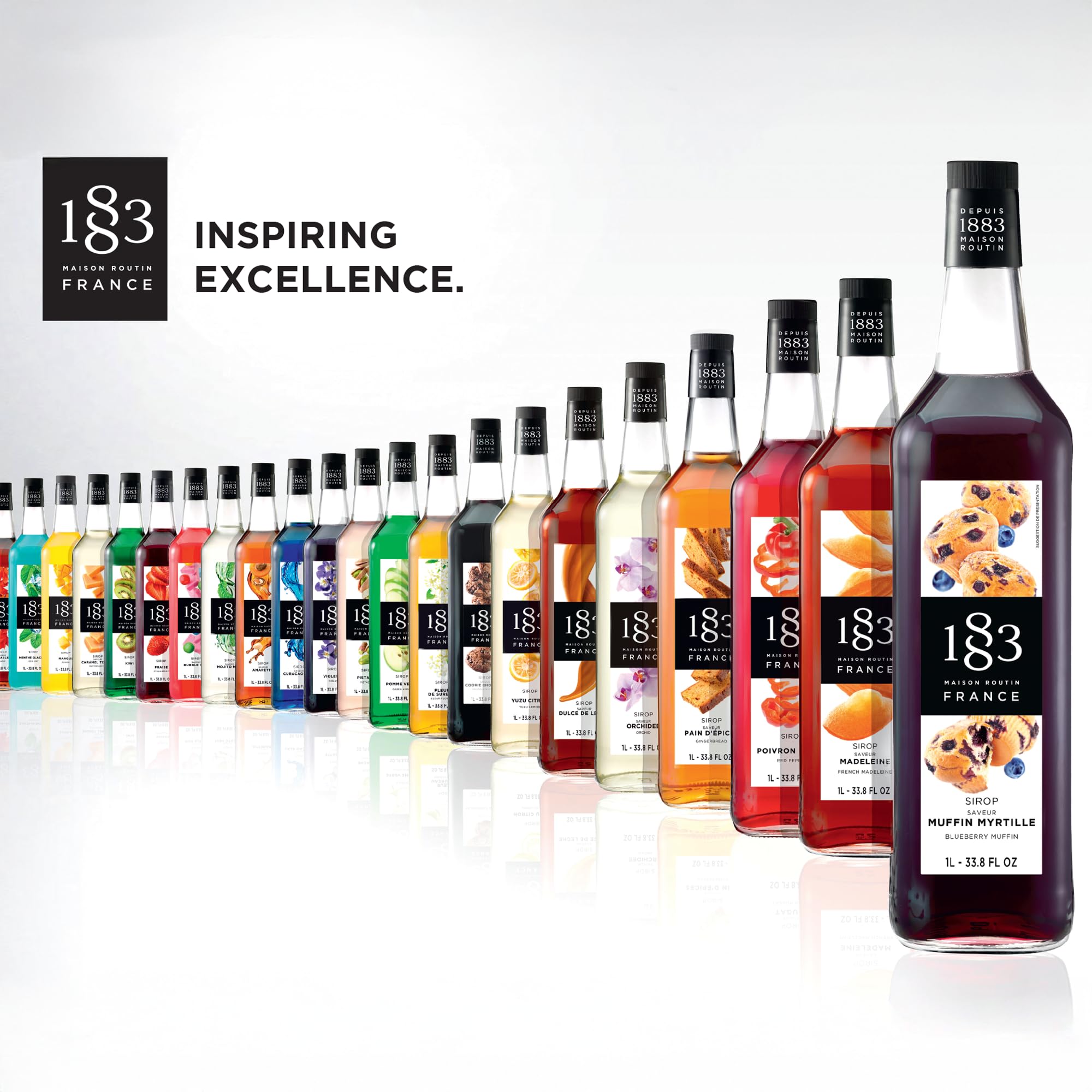 1883 MAISON ROUTIN Premium Syrup Gift Set - Chocolate, Vanilla & Salted Caramel | 750 ml 6