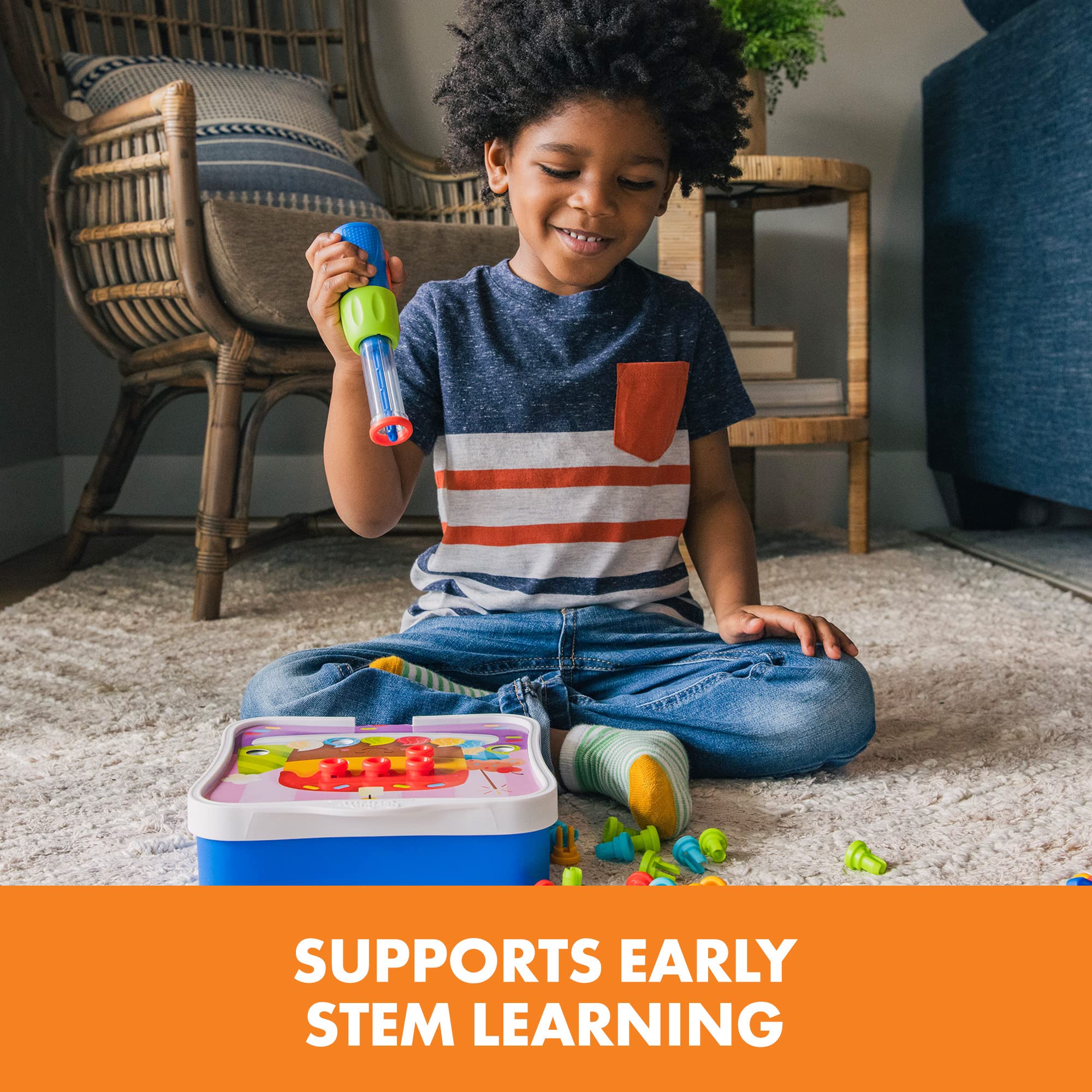 Learning Resources Design & Drill Rivet Pop Workshop - STEM Playset for Ages 3+ 4