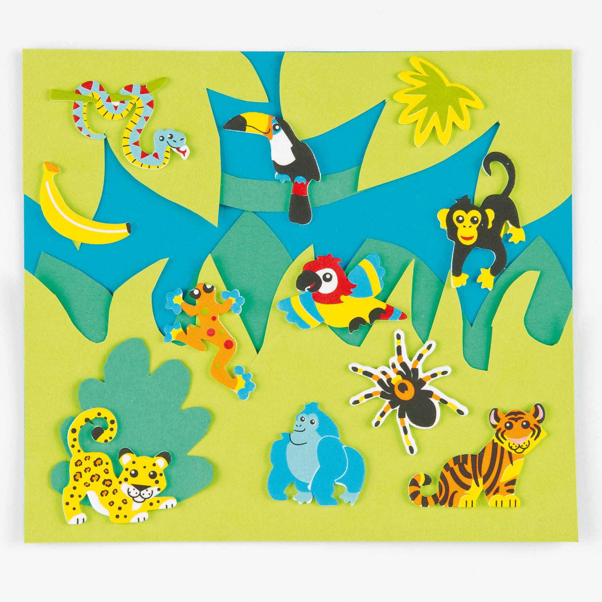 Baker Ross Rainforest Foam Stickers - 100 Assorted Designs for Kids Crafting | 3-6 cm 3