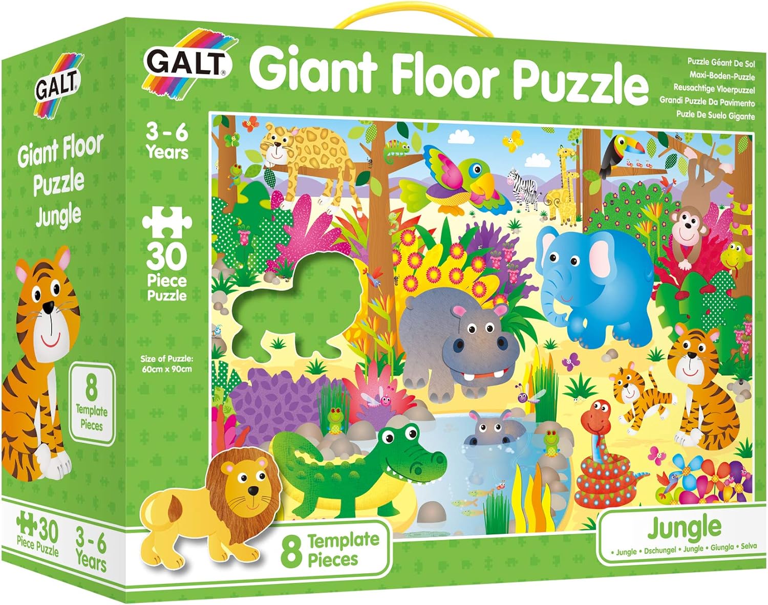 Galt Toys Giant Floor Puzzle - Jungle, 30-Piece Educational Puzzle for Kids Ages 3-6