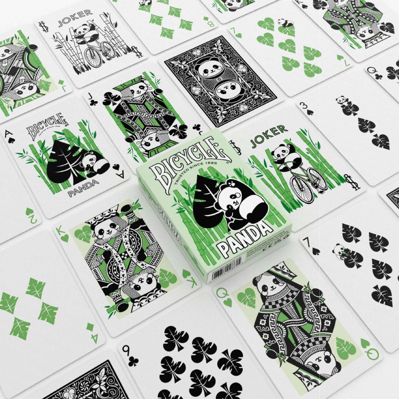 Bicycle Panda Cute Animal Playing Cards, 1 Deck, Green 5
