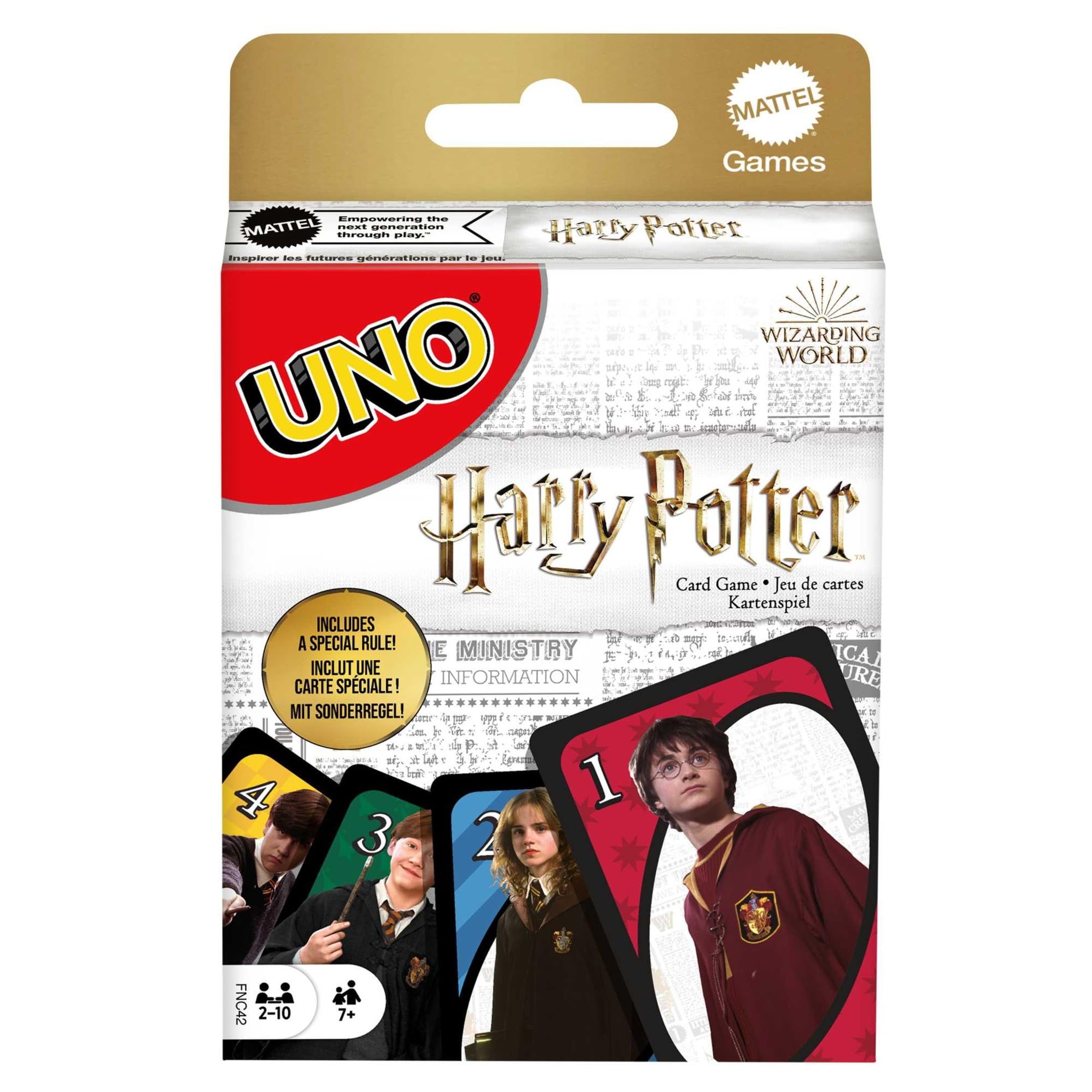 Mattel Games UNO Harry Potter Card Game for Kids, Adults & Parties, Collectible Deck Based on Popular Series for 2 to 10 Players, FNC42 1