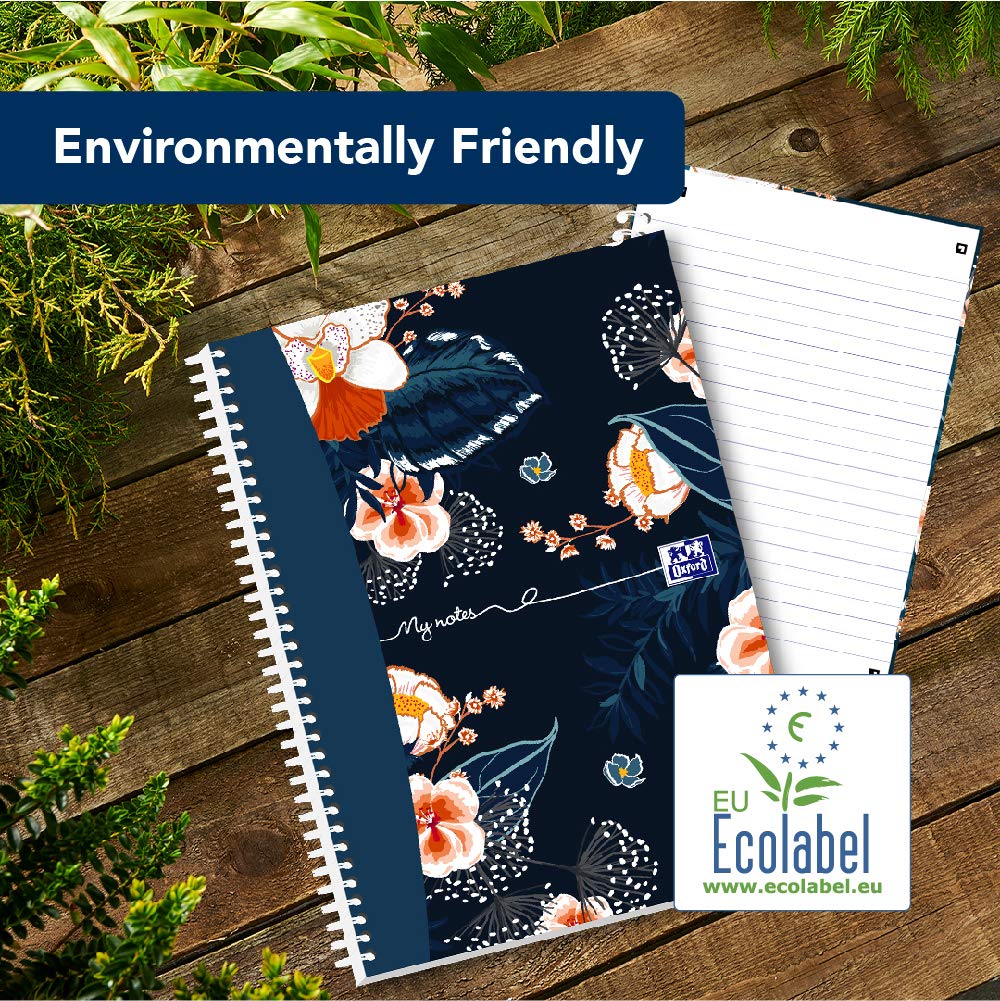 Oxford Botanics Twin Pack - A5 Hard Cover Wirebound Notebook, Ruled with Margin | 140 Pages 5