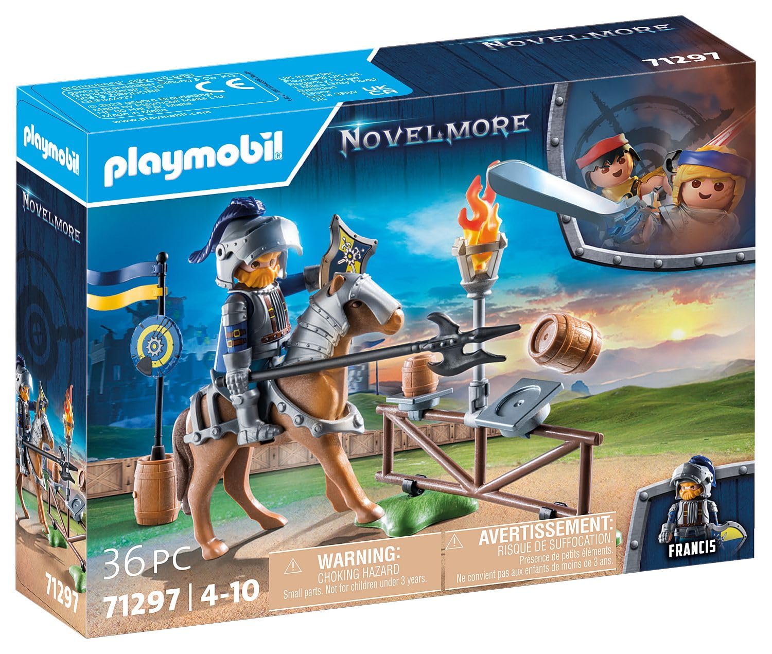 Playmobil 71297 Novelmore Medieval Jousting Area Playset - Knight Training with Horse and Castle, Ages 4+ 5