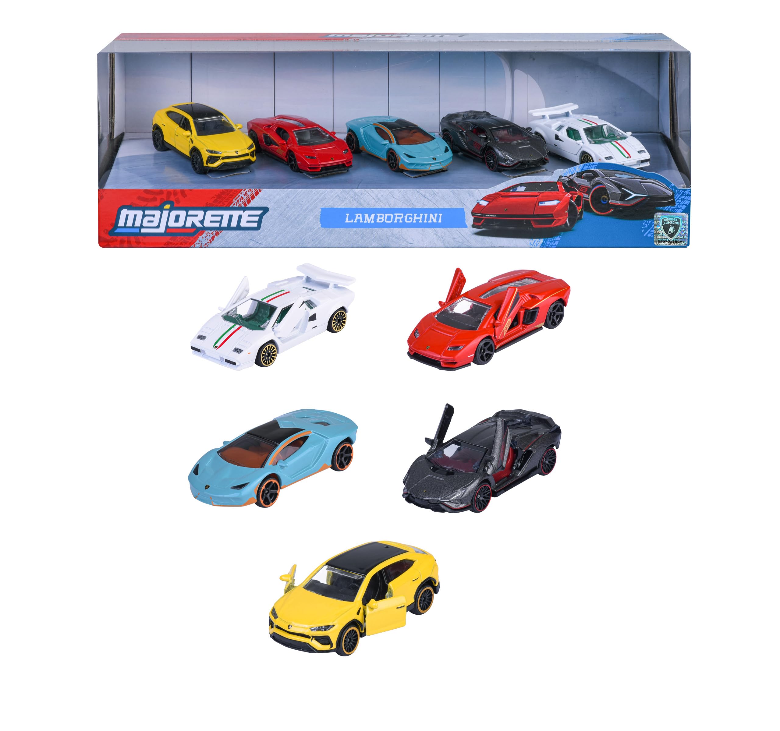 Majorette Lamborghini 5-Piece Die-Cast Vehicle Giftpack - Collectible Cars for Kids & Collectors 1