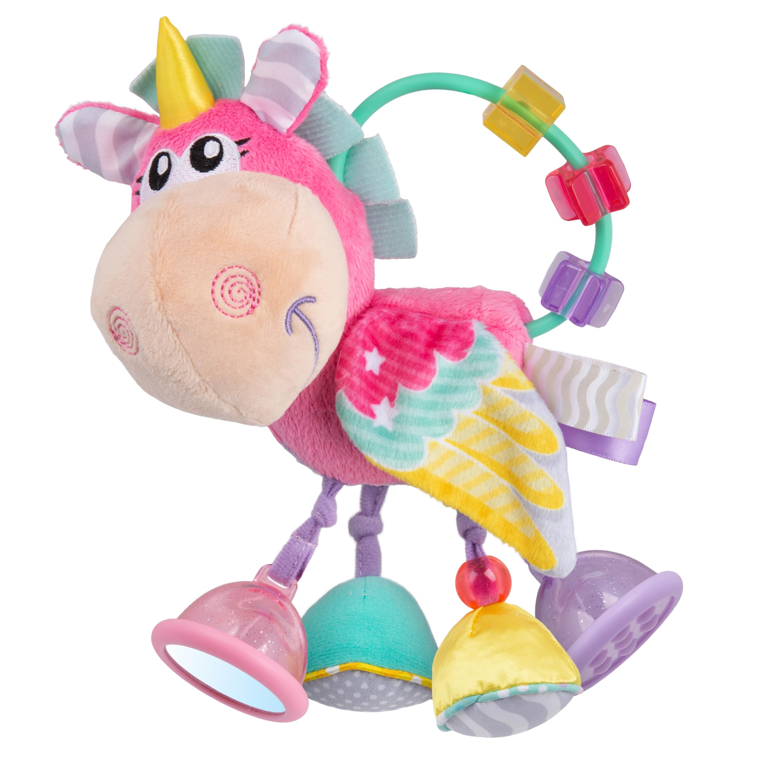Playgro Unicorn Clip Clop Activity Rattle - Sensory Teether for 3M+ | Pink