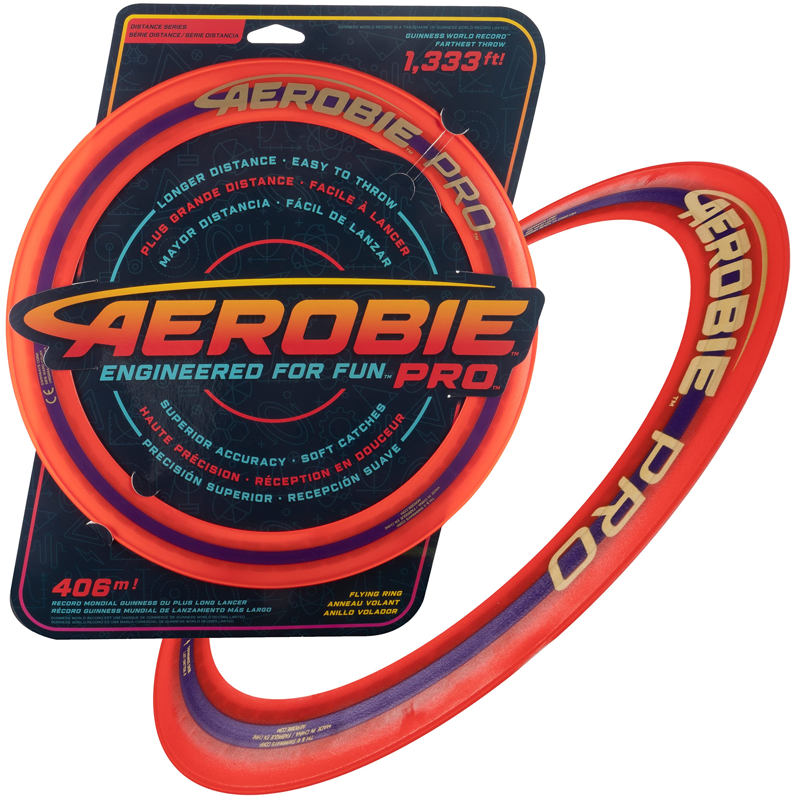 Aerobie Pro Ring Flying Disc - World Record Distance Throw | 13 Inch | Assorted Colors 3