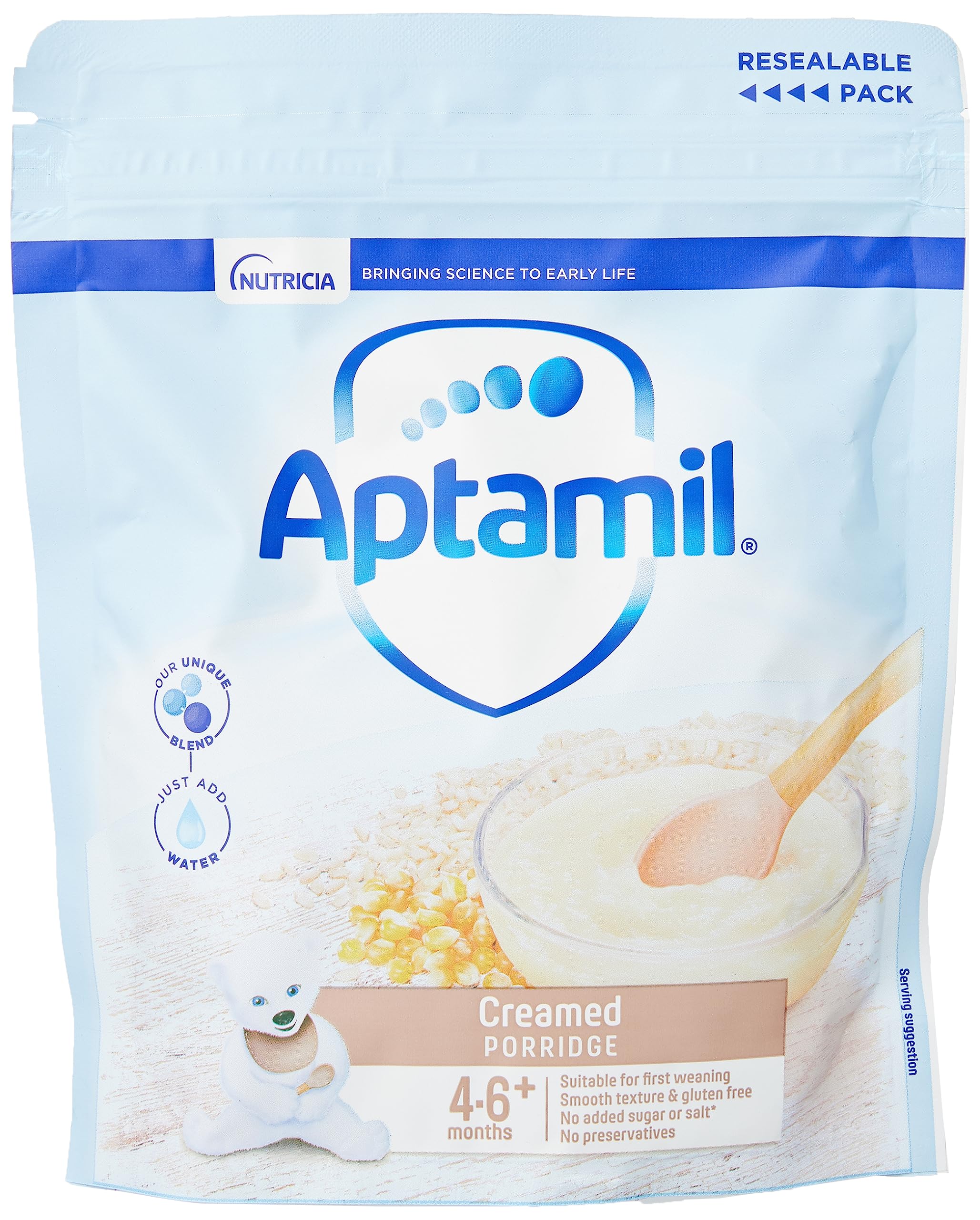 Aptamil Creamed Porridge Baby Food Cereal, 4-12 Months, 125g (Pack of 5) 1