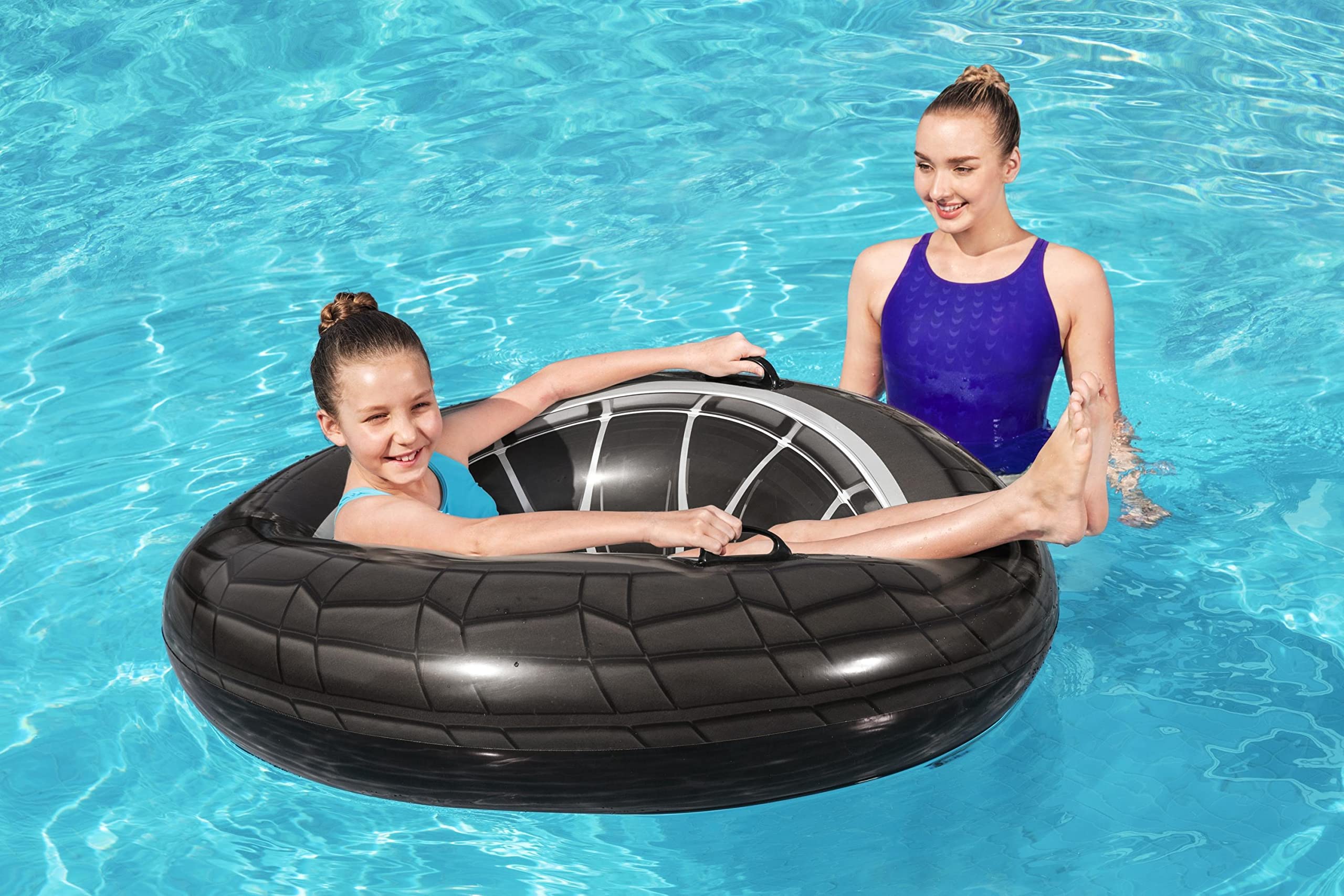 Bestway 36102 High Velocity Swim Ring - Realistic Tyre Design | Heavy-Duty Handles | Ages 12+ 3